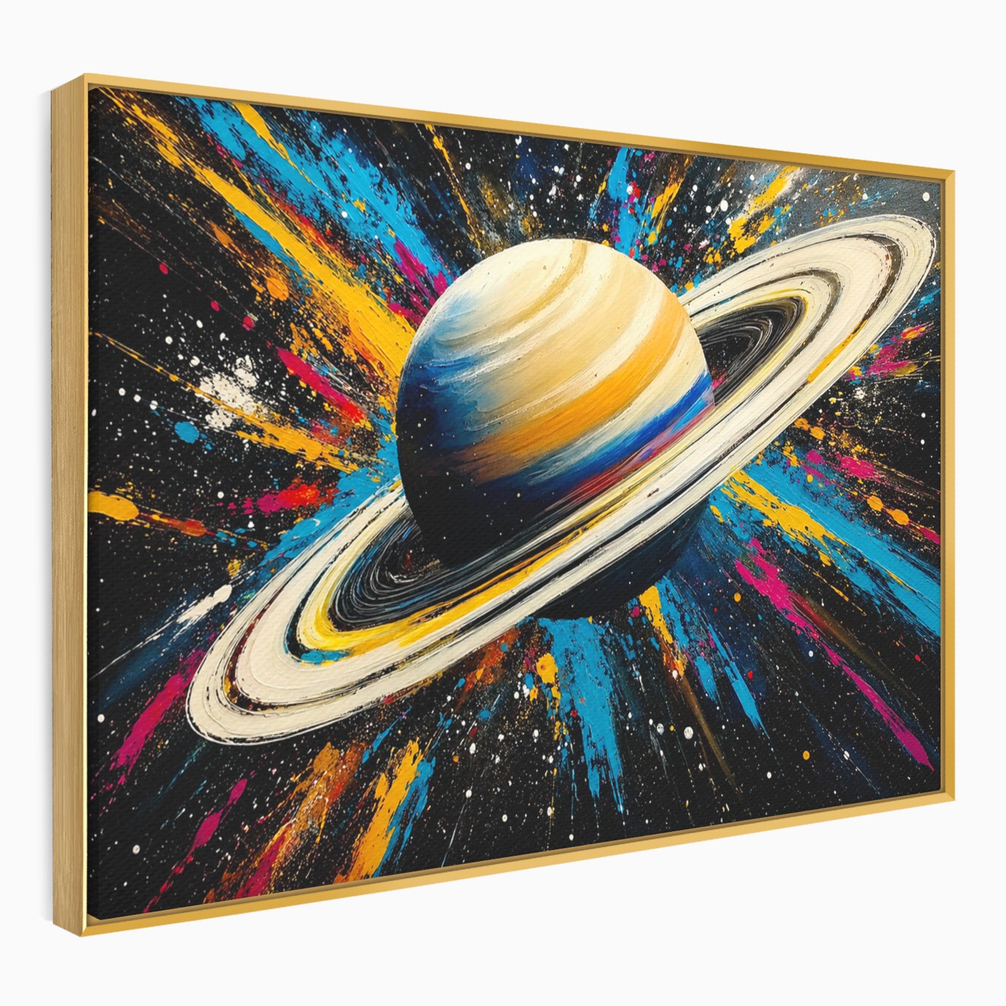 Tablou Canvas Premium LuxCanva® S1001, Inelul Cosmic, Planeta, Spatiu, Abstract, Univers, Living, Culori Vibrante