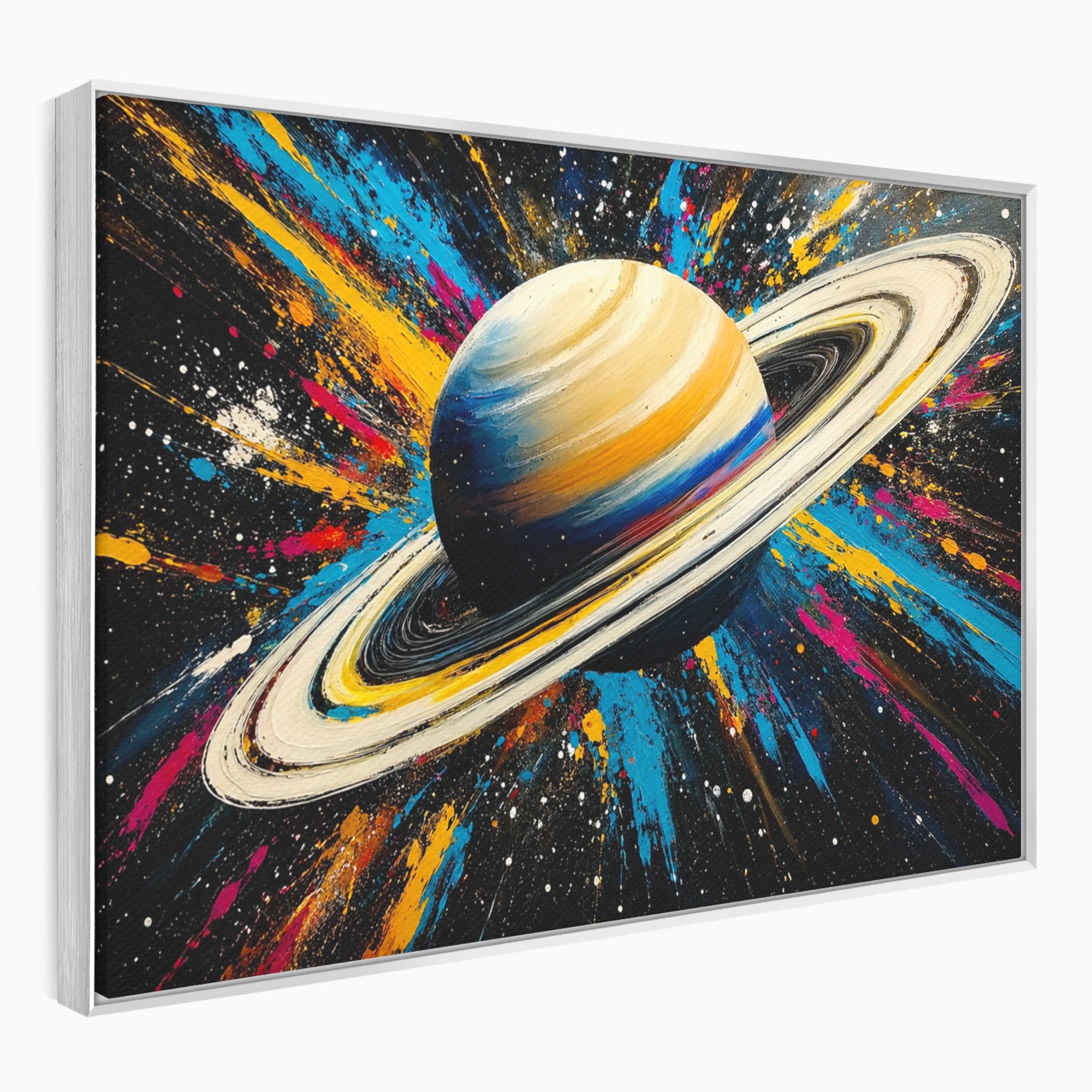 Tablou Canvas Premium LuxCanva® S1001, Inelul Cosmic, Planeta, Spatiu, Abstract, Univers, Living, Culori Vibrante