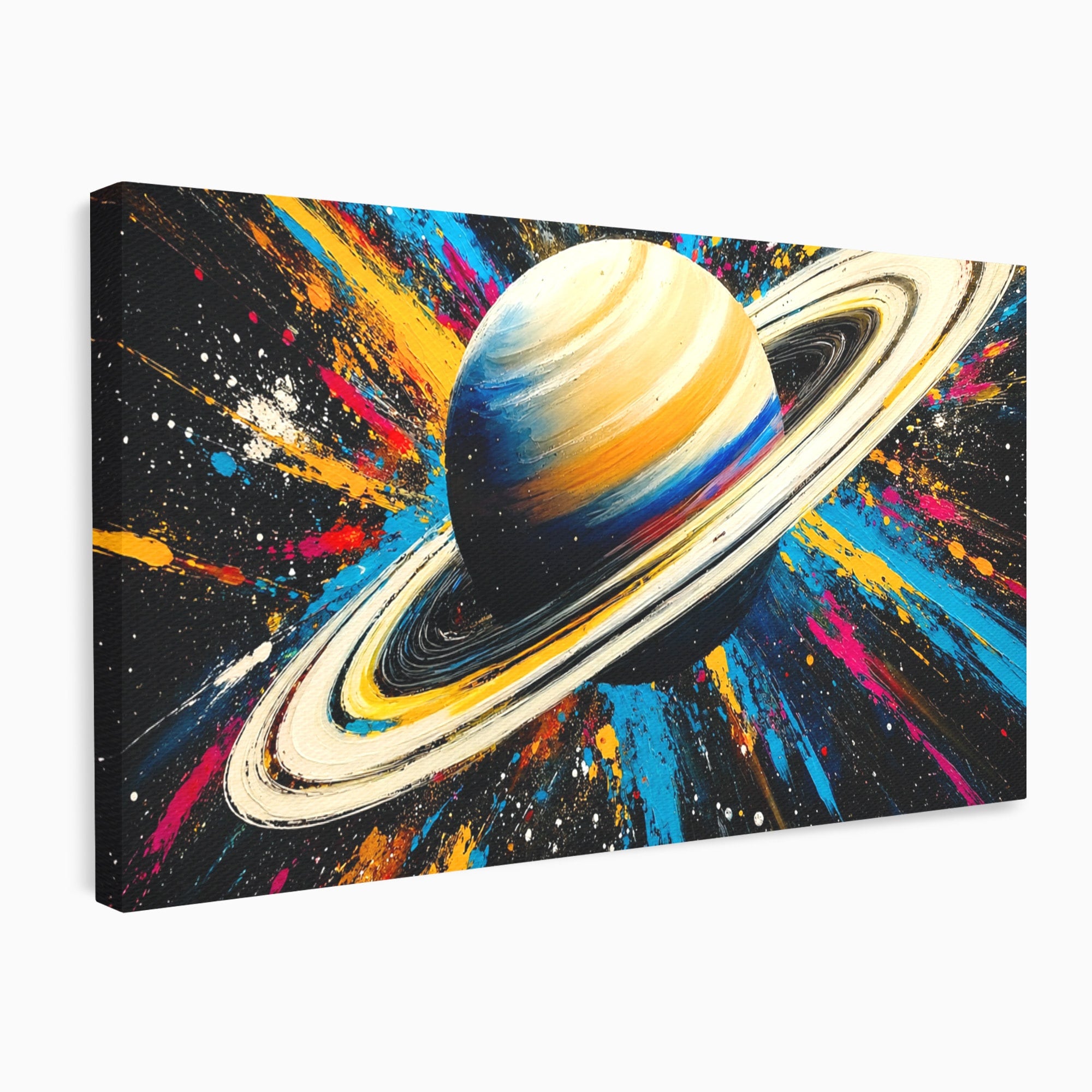 Tablou Canvas Premium LuxCanva® S1001, Inelul Cosmic, Planeta, Spatiu, Abstract, Univers, Living, Culori Vibrante