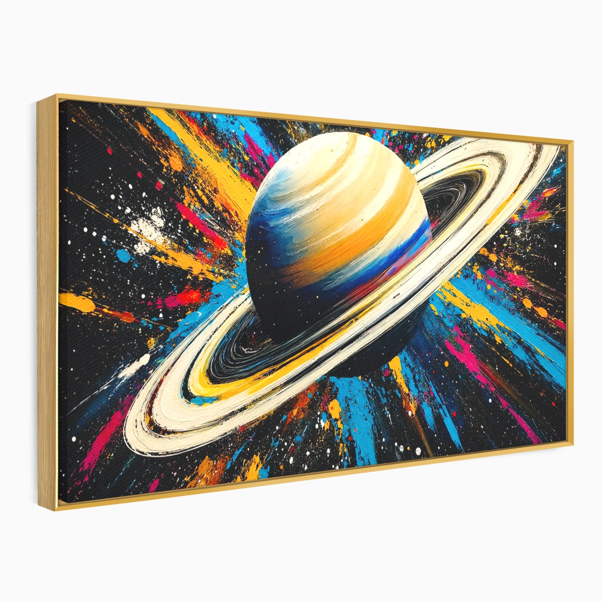 Tablou Canvas Premium LuxCanva® S1001, Inelul Cosmic, Planeta, Spatiu, Abstract, Univers, Living, Culori Vibrante