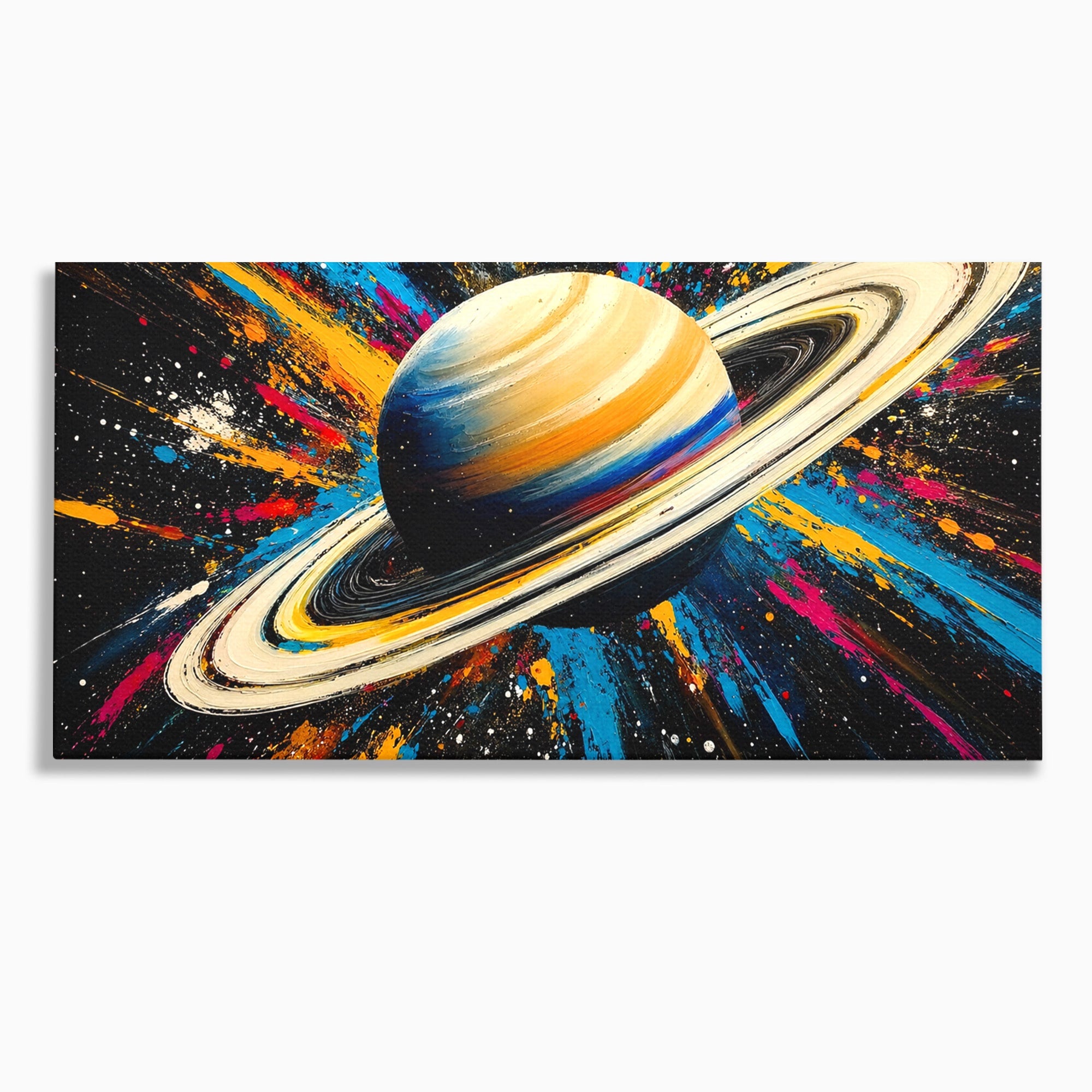 Tablou Canvas Premium LuxCanva® S1001, Inelul Cosmic, Planeta, Spatiu, Abstract, Univers, Living, Culori Vibrante