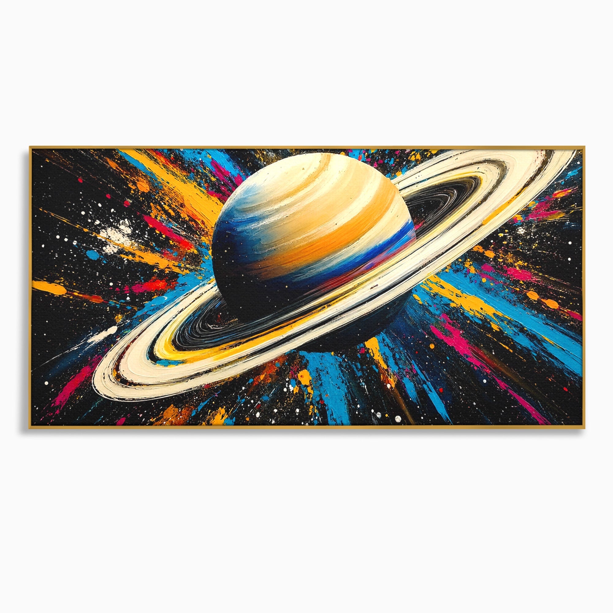 Tablou Canvas Premium LuxCanva® S1001, Inelul Cosmic, Planeta, Spatiu, Abstract, Univers, Living, Culori Vibrante