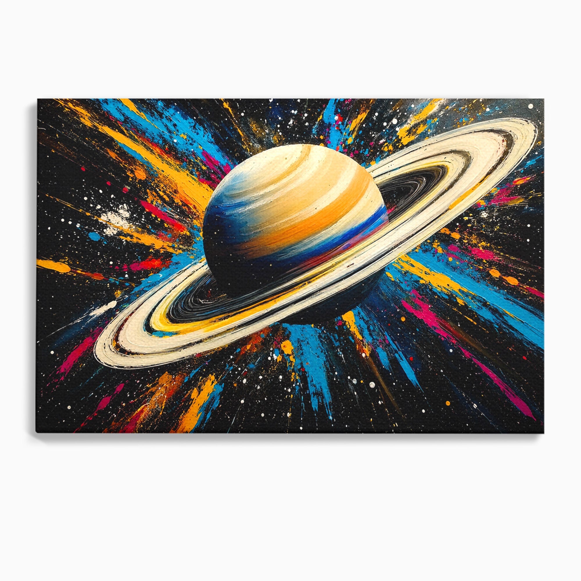 Tablou Canvas Premium LuxCanva® S1001, Inelul Cosmic, Planeta, Spatiu, Abstract, Univers, Living, Culori Vibrante