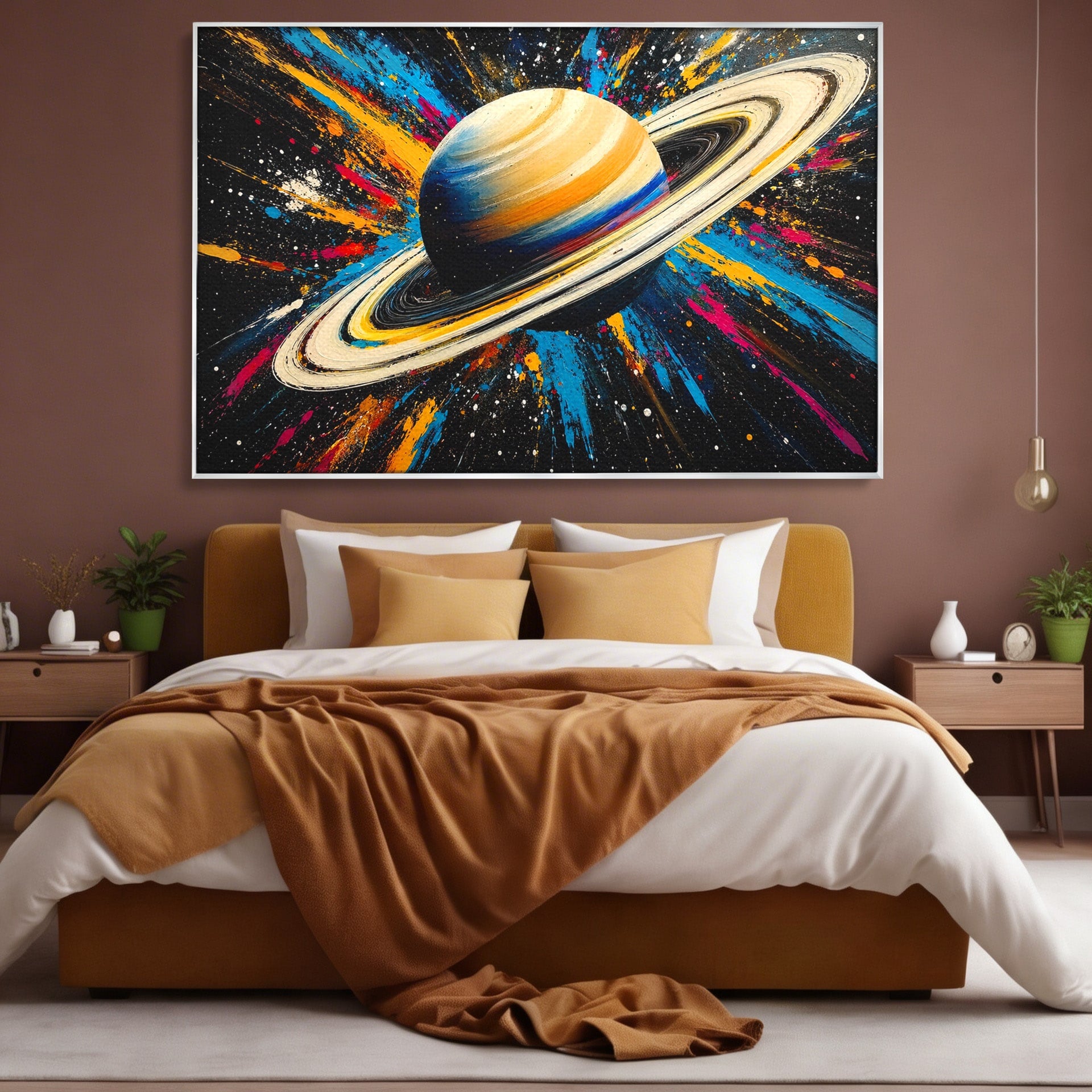 Tablou Canvas Premium LuxCanva® S1001, Inelul Cosmic, Planeta, Spatiu, Abstract, Univers, Living, Culori Vibrante