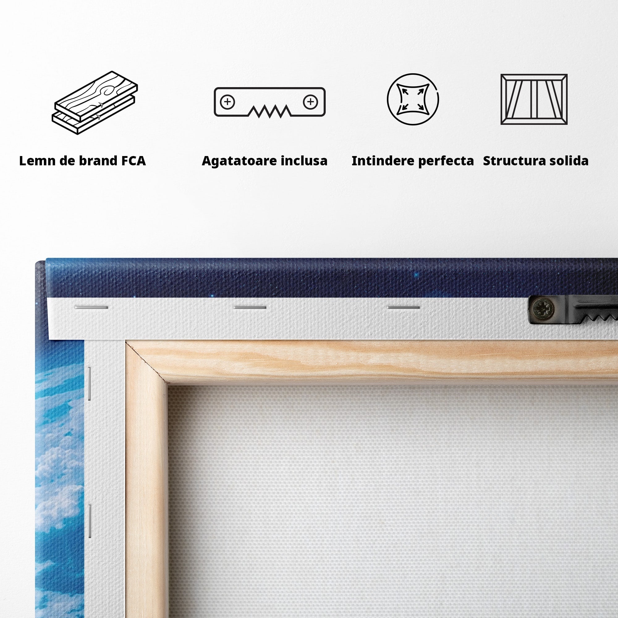 Tablou Canvas Premium LuxCanva® S1002, Lumina Cosmică, Spatiu, Desert, Stele, Univers, Fantezie, Living, Dormitor, Culori Vibrante