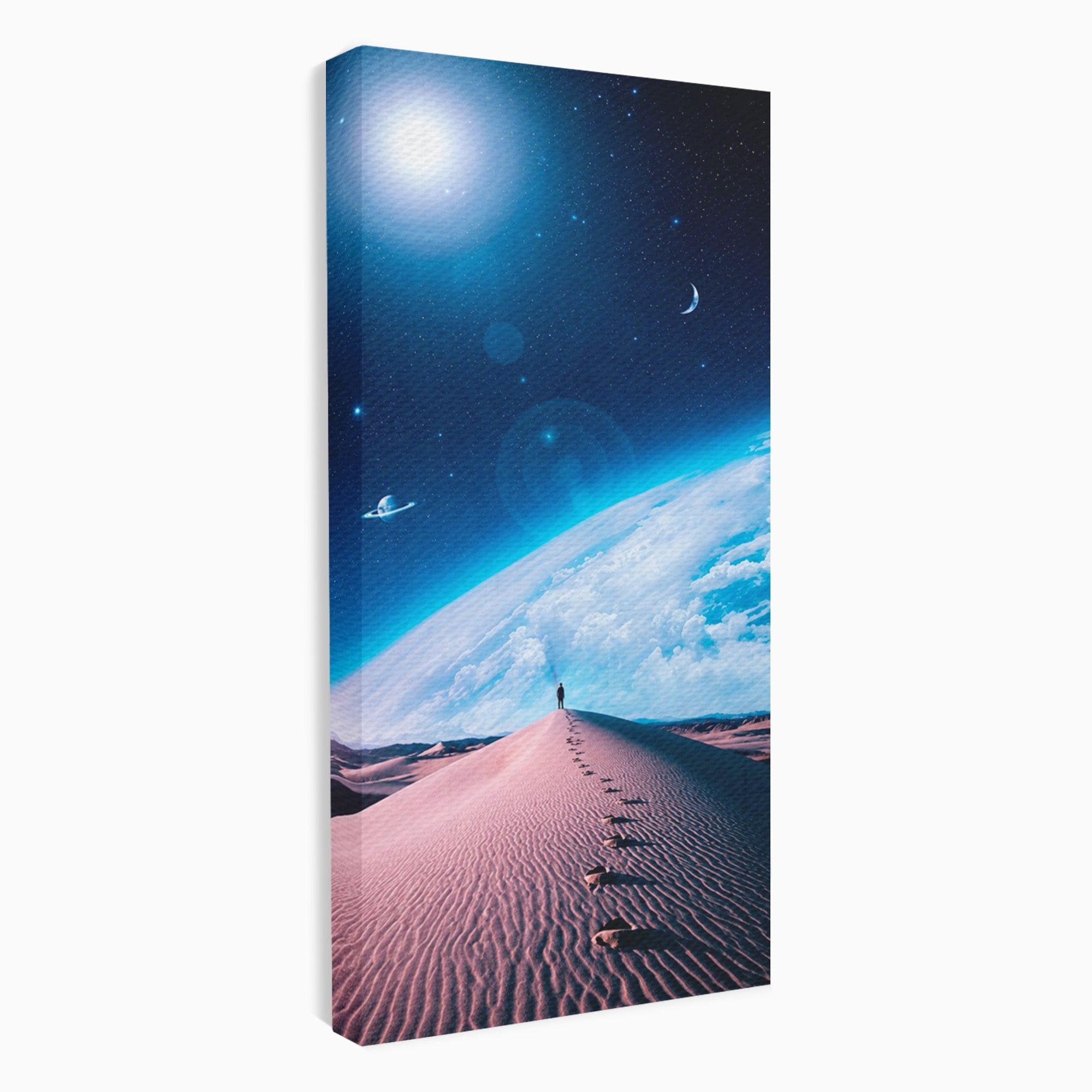 Tablou Canvas Premium LuxCanva® S1002, Lumina Cosmică, Spatiu, Desert, Stele, Univers, Fantezie, Living, Dormitor, Culori Vibrante
