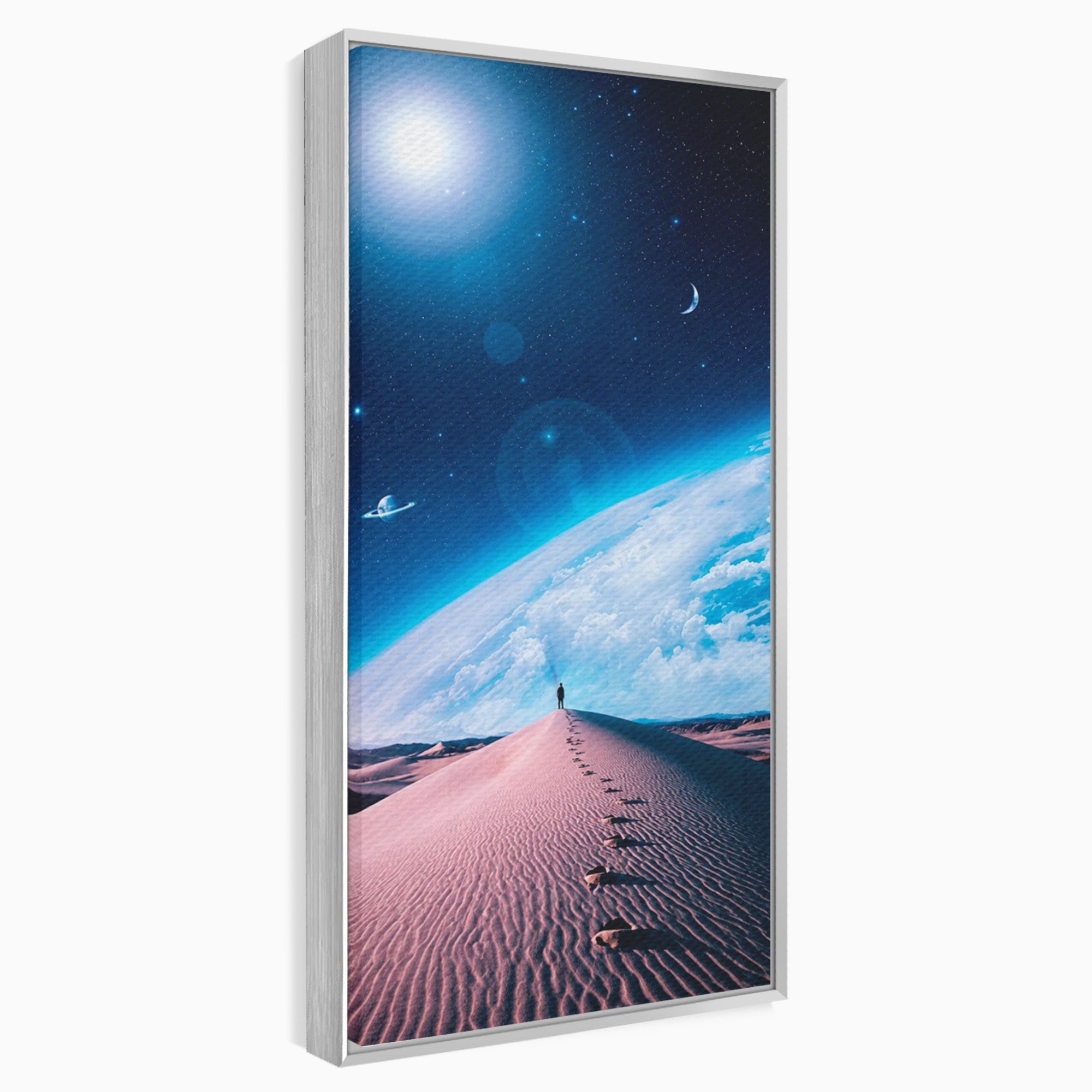Tablou Canvas Premium LuxCanva® S1002, Lumina Cosmică, Spatiu, Desert, Stele, Univers, Fantezie, Living, Dormitor, Culori Vibrante