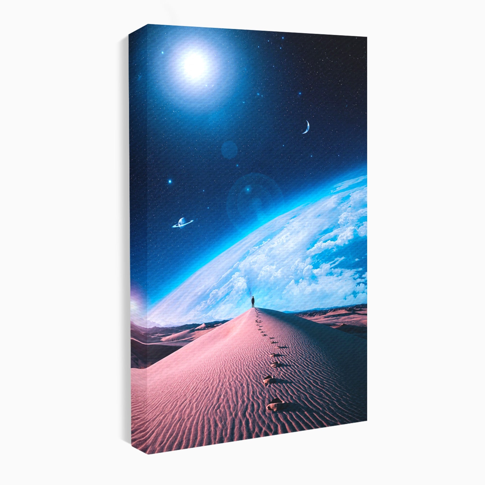 Tablou Canvas Premium LuxCanva® S1002, Lumina Cosmică, Spatiu, Desert, Stele, Univers, Fantezie, Living, Dormitor, Culori Vibrante