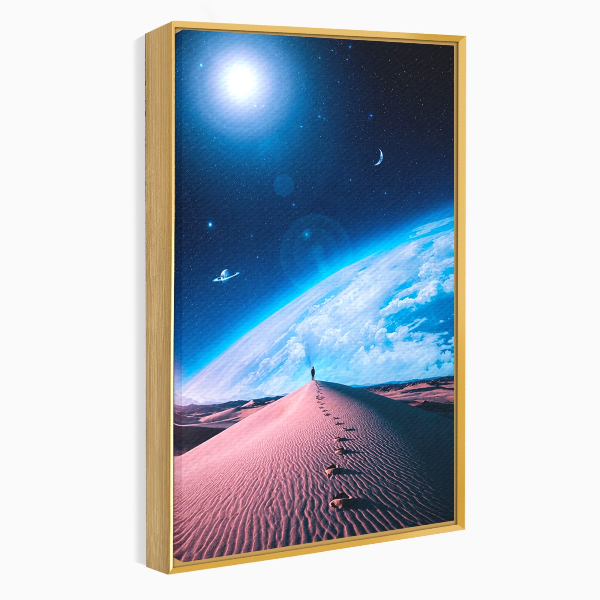 Tablou Canvas Premium LuxCanva® S1002, Lumina Cosmică, Spatiu, Desert, Stele, Univers, Fantezie, Living, Dormitor, Culori Vibrante
