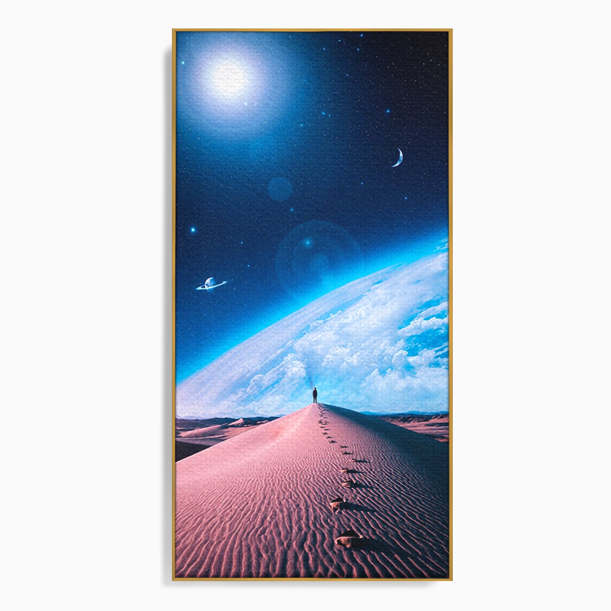 Tablou Canvas Premium LuxCanva® S1002, Lumina Cosmică, Spatiu, Desert, Stele, Univers, Fantezie, Living, Dormitor, Culori Vibrante