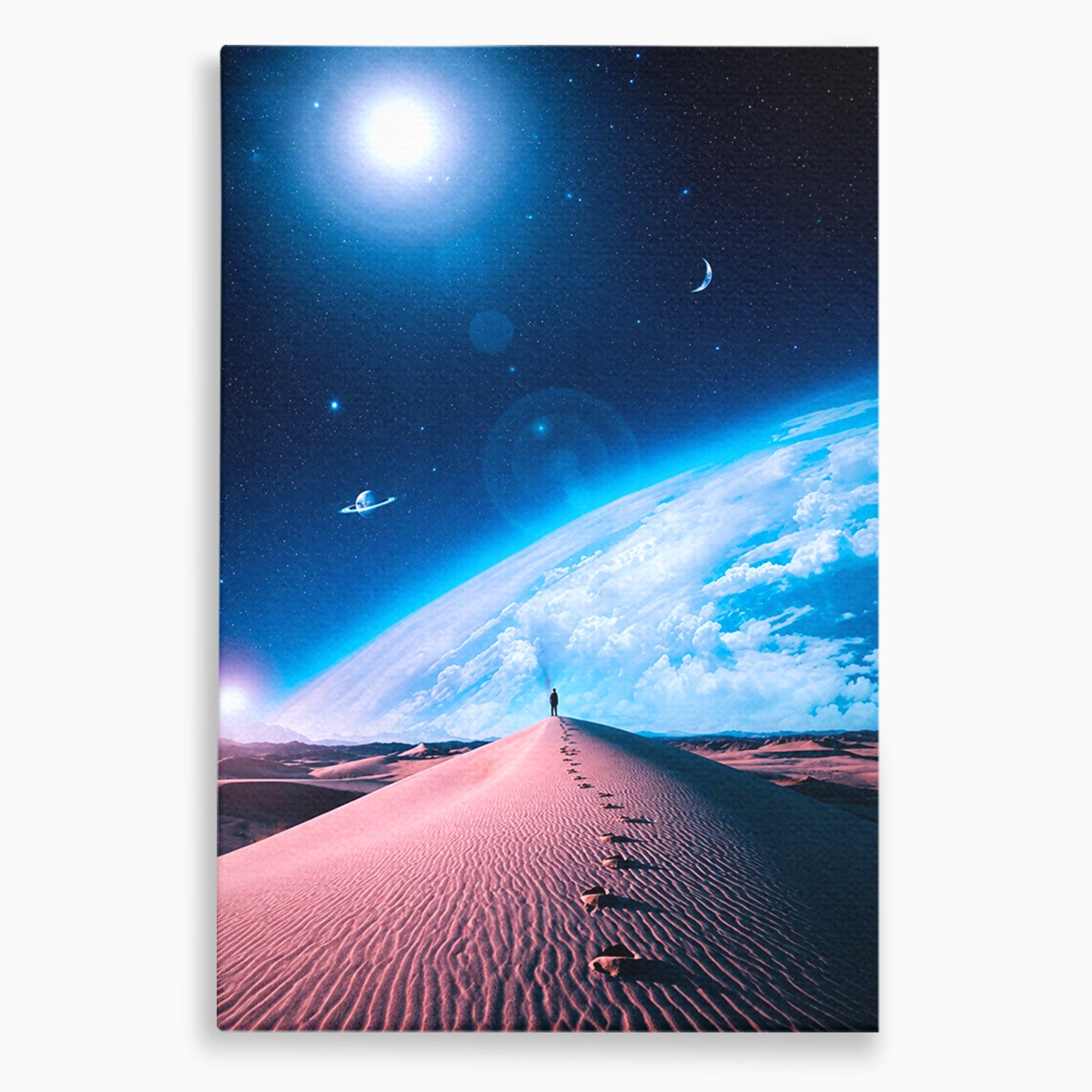 Tablou Canvas Premium LuxCanva® S1002, Lumina Cosmică, Spatiu, Desert, Stele, Univers, Fantezie, Living, Dormitor, Culori Vibrante