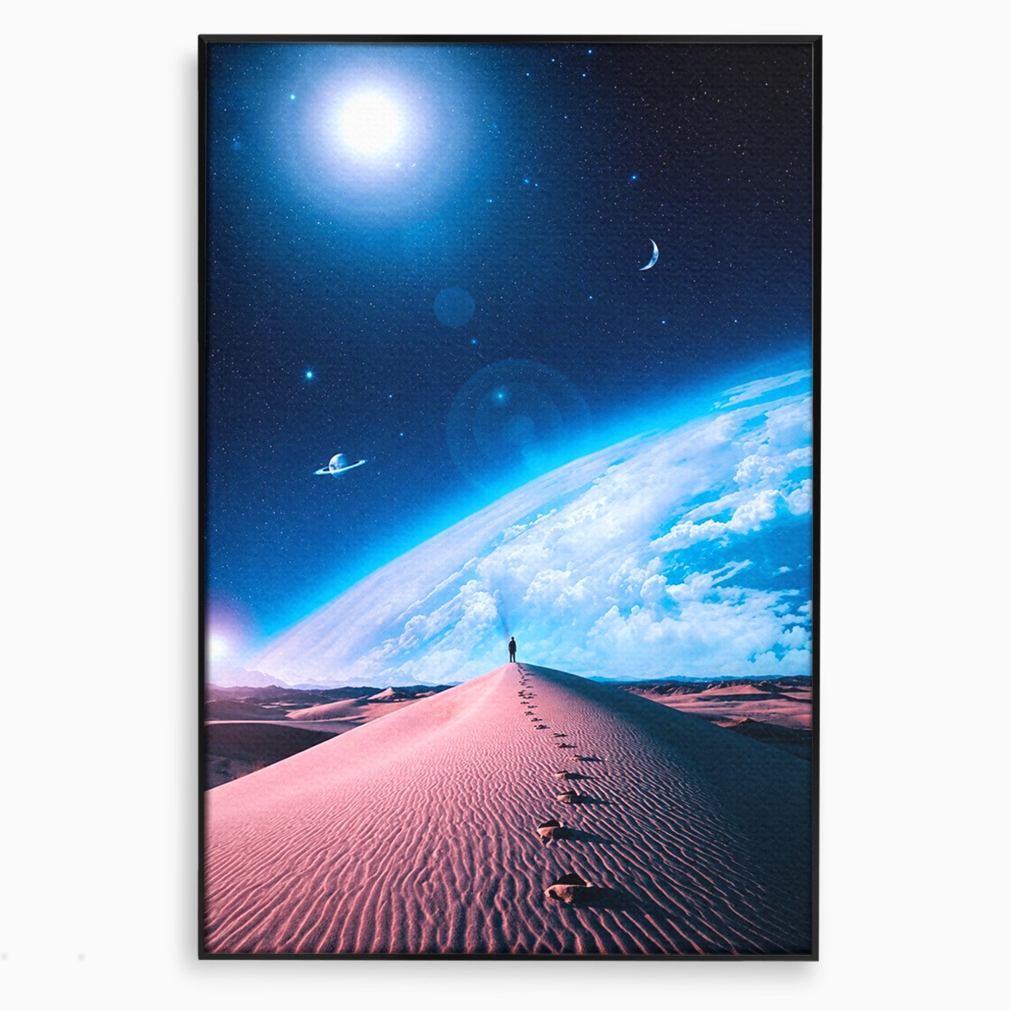 Tablou Canvas Premium LuxCanva® S1002, Lumina Cosmică, Spatiu, Desert, Stele, Univers, Fantezie, Living, Dormitor, Culori Vibrante