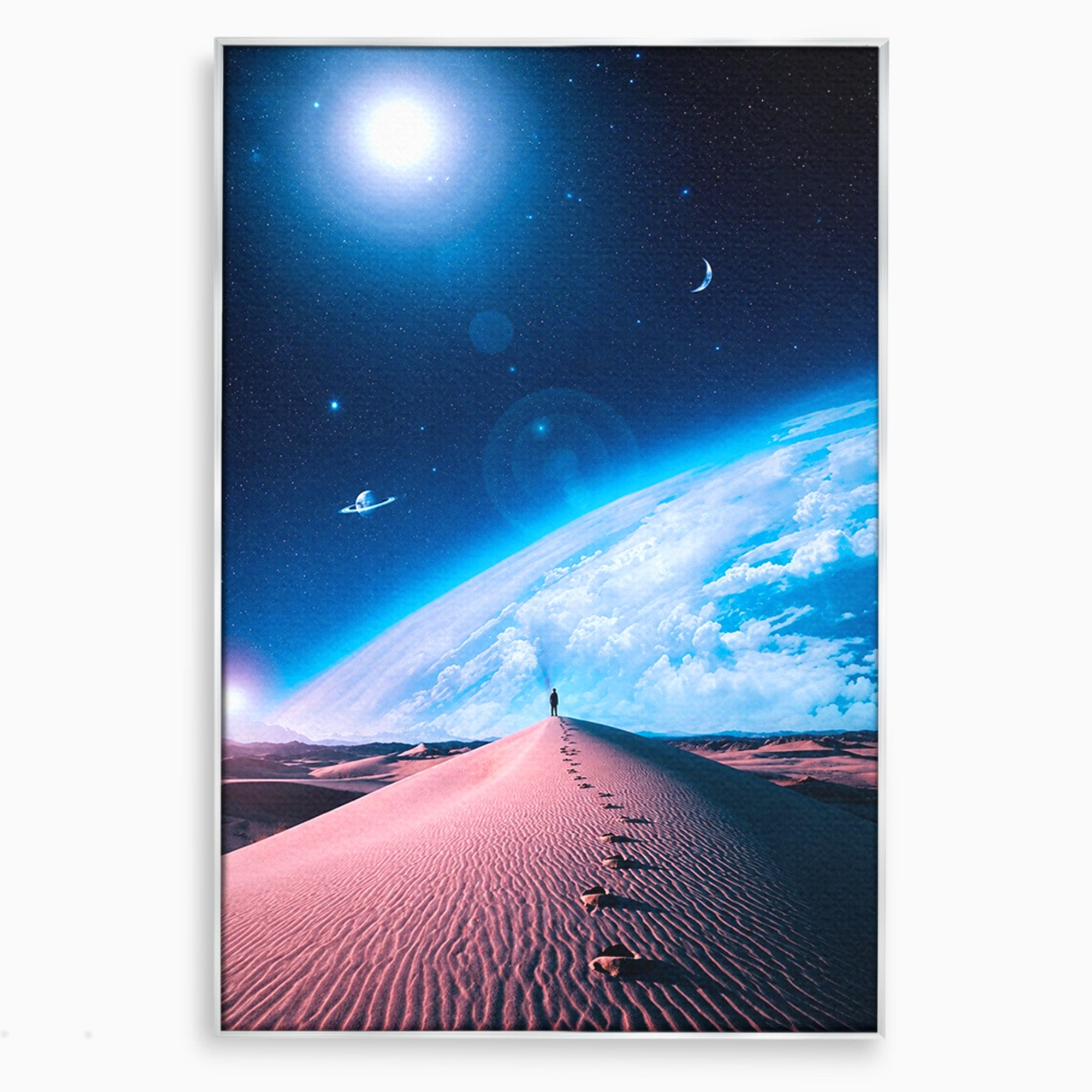 Tablou Canvas Premium LuxCanva® S1002, Lumina Cosmică, Spatiu, Desert, Stele, Univers, Fantezie, Living, Dormitor, Culori Vibrante