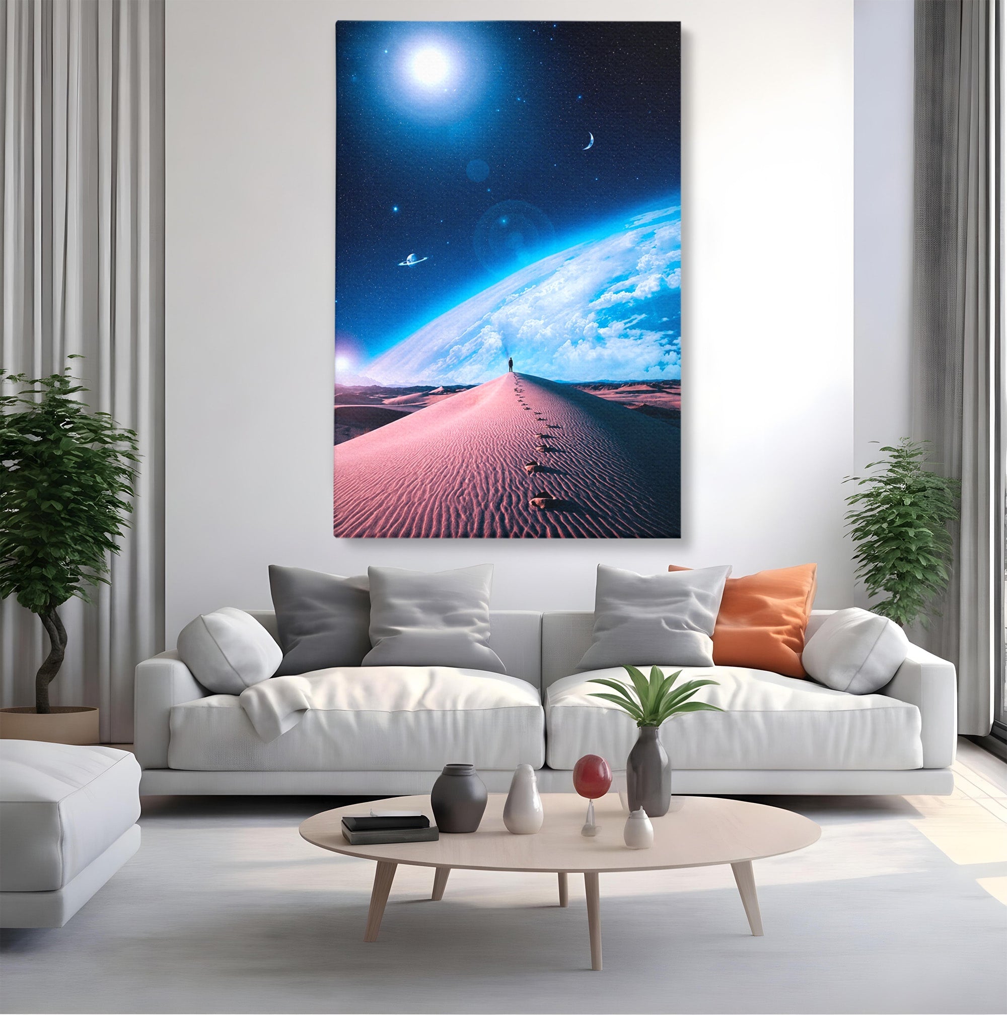 Tablou Canvas Premium LuxCanva® S1002, Lumina Cosmică, Spatiu, Desert, Stele, Univers, Fantezie, Living, Dormitor, Culori Vibrante