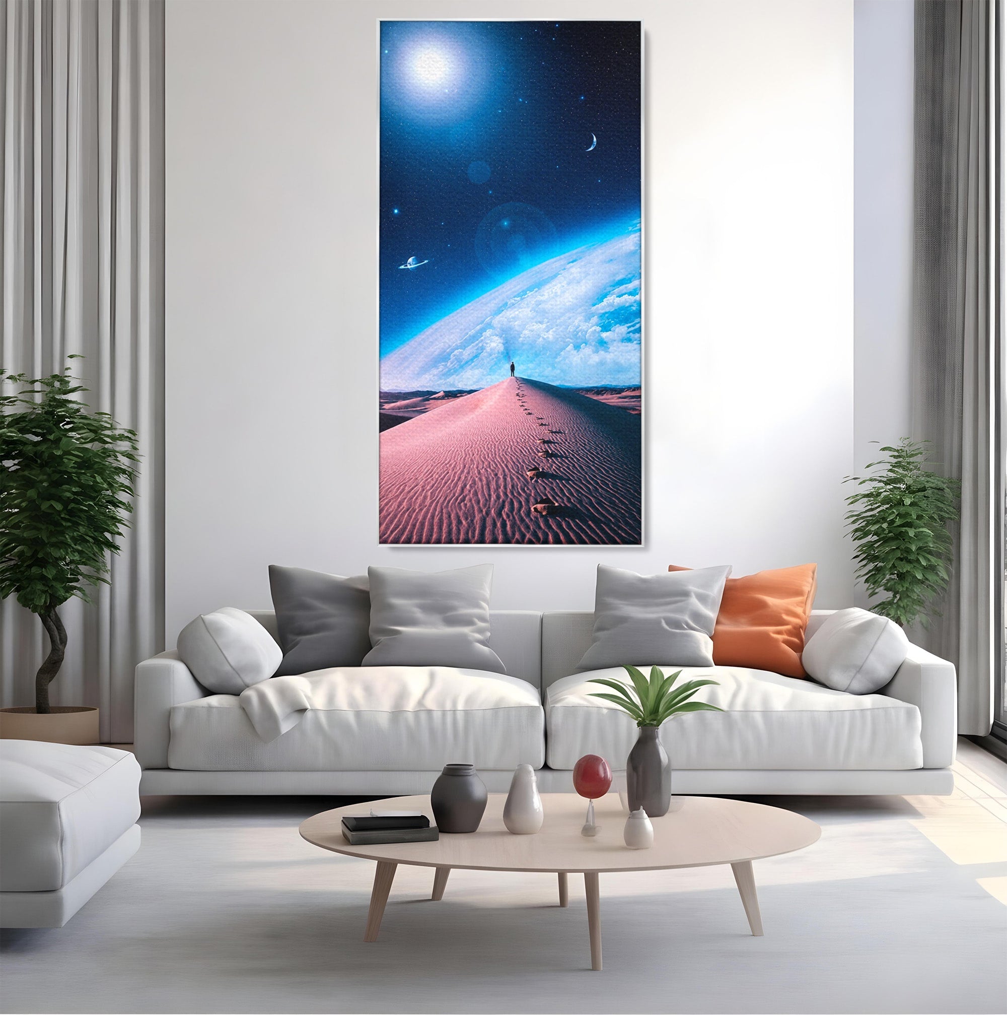 Tablou Canvas Premium LuxCanva® S1002, Lumina Cosmică, Spatiu, Desert, Stele, Univers, Fantezie, Living, Dormitor, Culori Vibrante