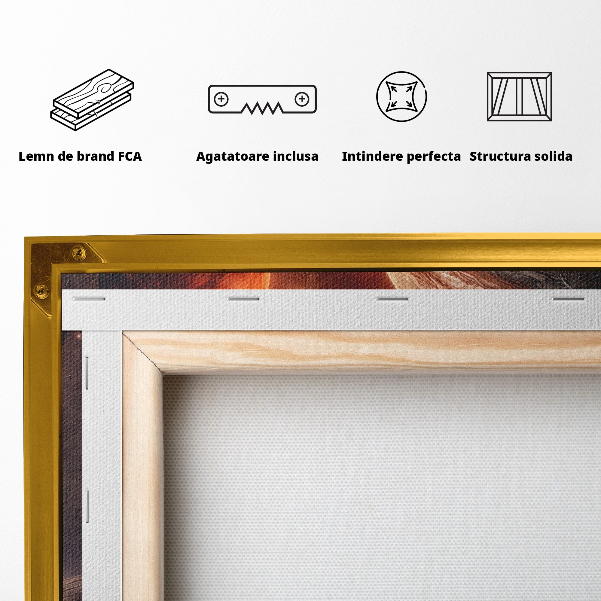 Tablou Canvas Premium LuxCanva® S1003, Calatorie Intergalactica, Planete, Spatiu, Cosmos, Explorare, Living, Culori Vibrante