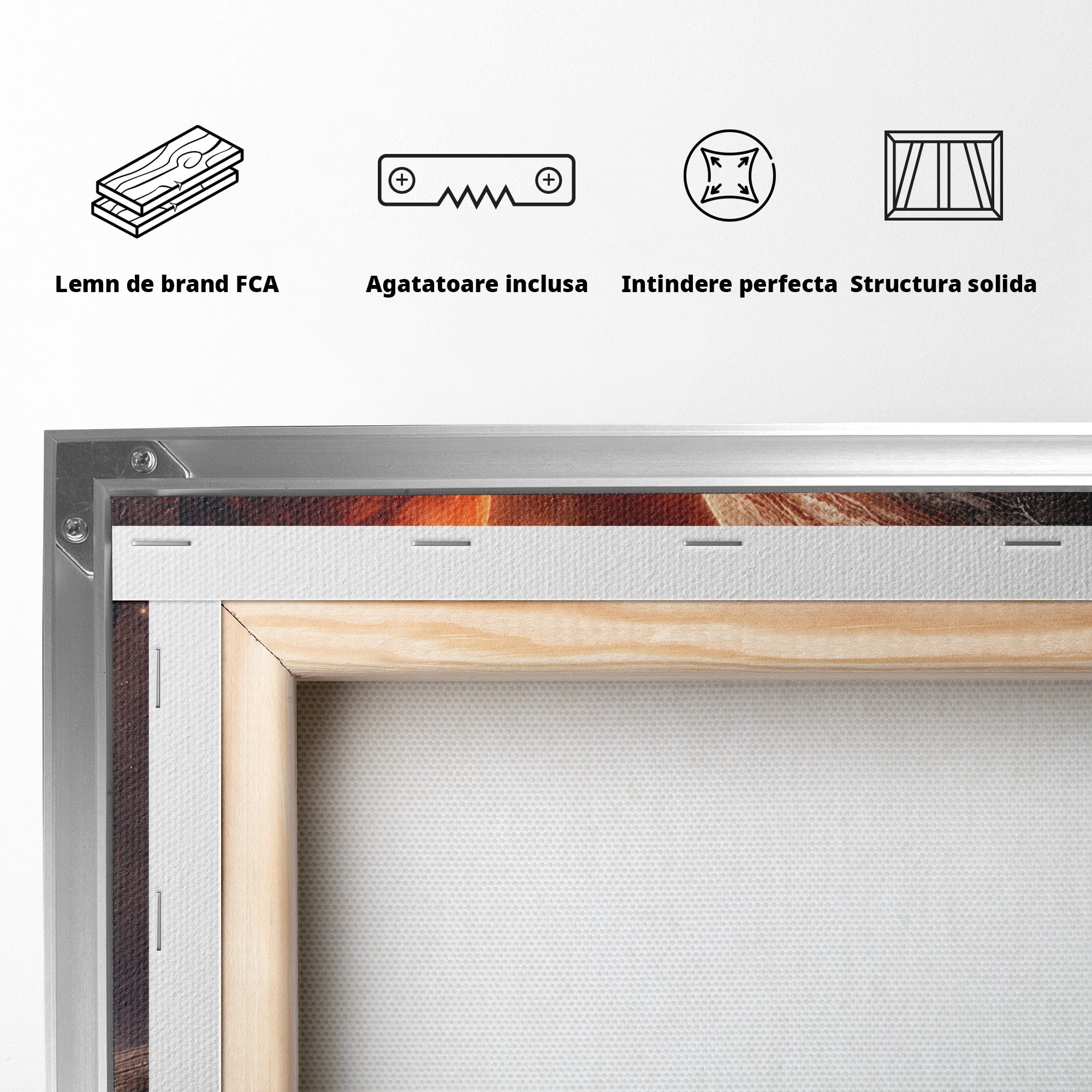 Tablou Canvas Premium LuxCanva® S1003, Calatorie Intergalactica, Planete, Spatiu, Cosmos, Explorare, Living, Culori Vibrante