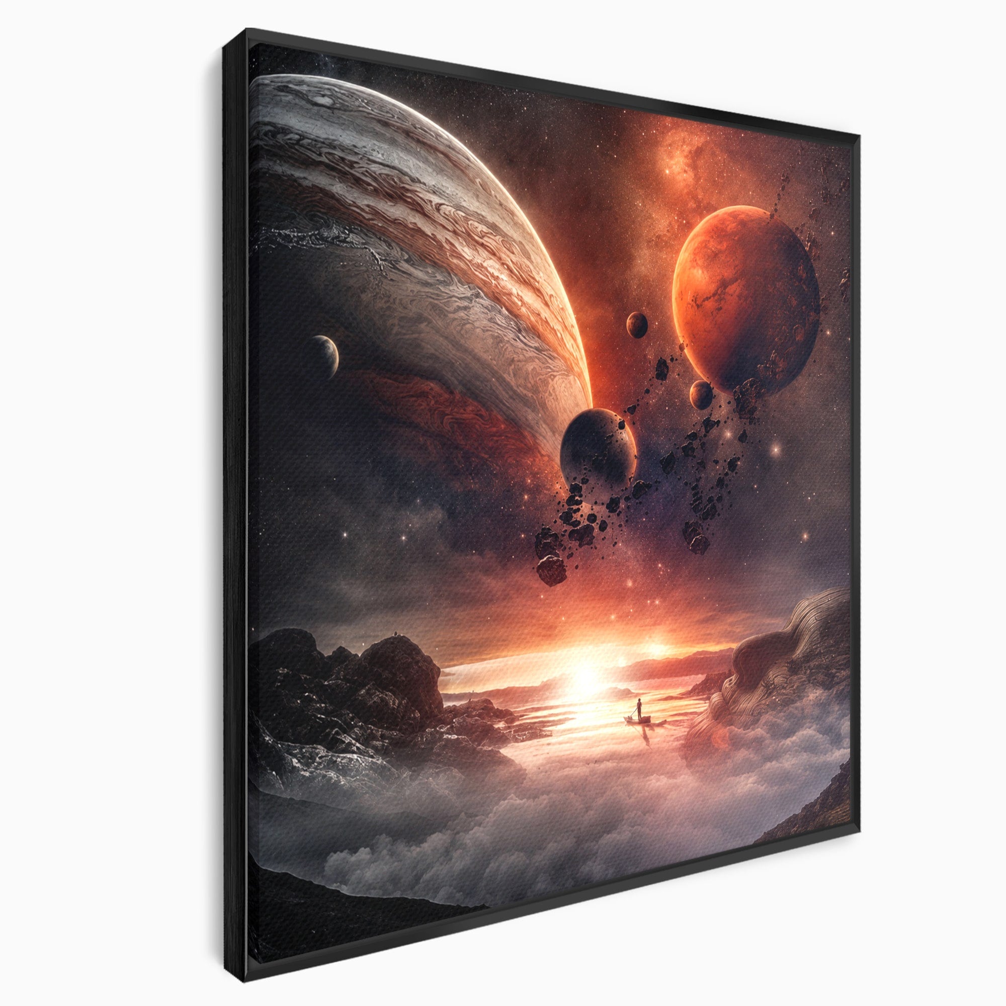 Tablou Canvas Premium LuxCanva® S1003, Calatorie Intergalactica, Planete, Spatiu, Cosmos, Explorare, Living, Culori Vibrante
