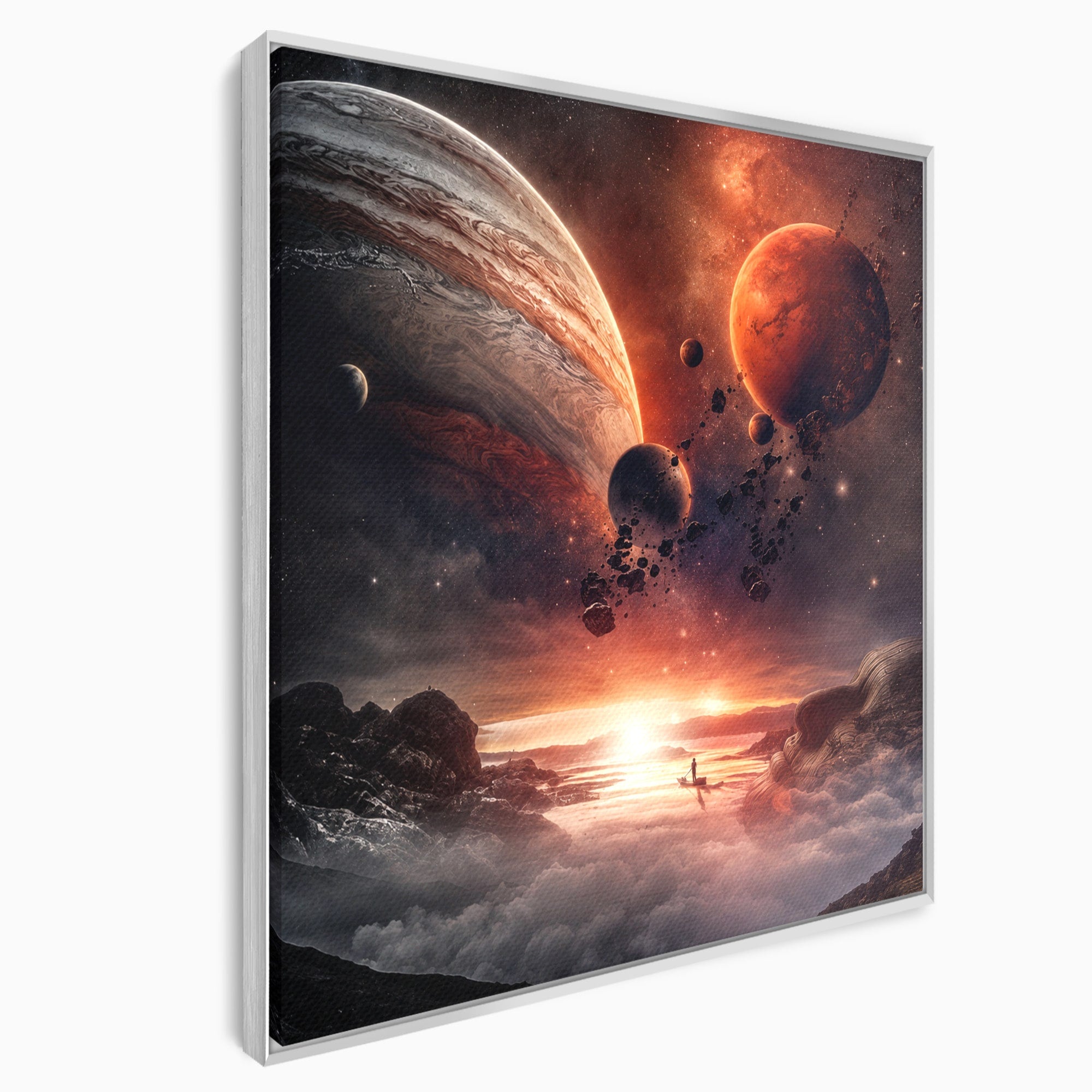 Tablou Canvas Premium LuxCanva® S1003, Calatorie Intergalactica, Planete, Spatiu, Cosmos, Explorare, Living, Culori Vibrante