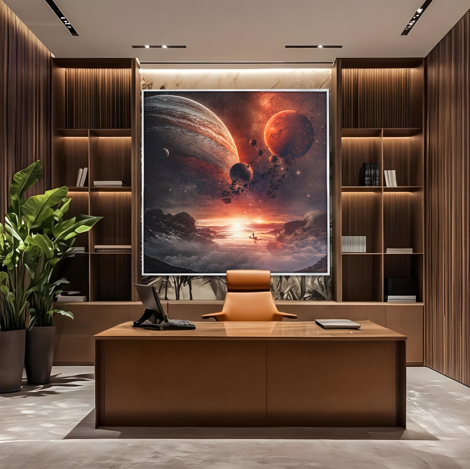 Tablou Canvas Premium LuxCanva® S1003, Calatorie Intergalactica, Planete, Spatiu, Cosmos, Explorare, Living, Culori Vibrante