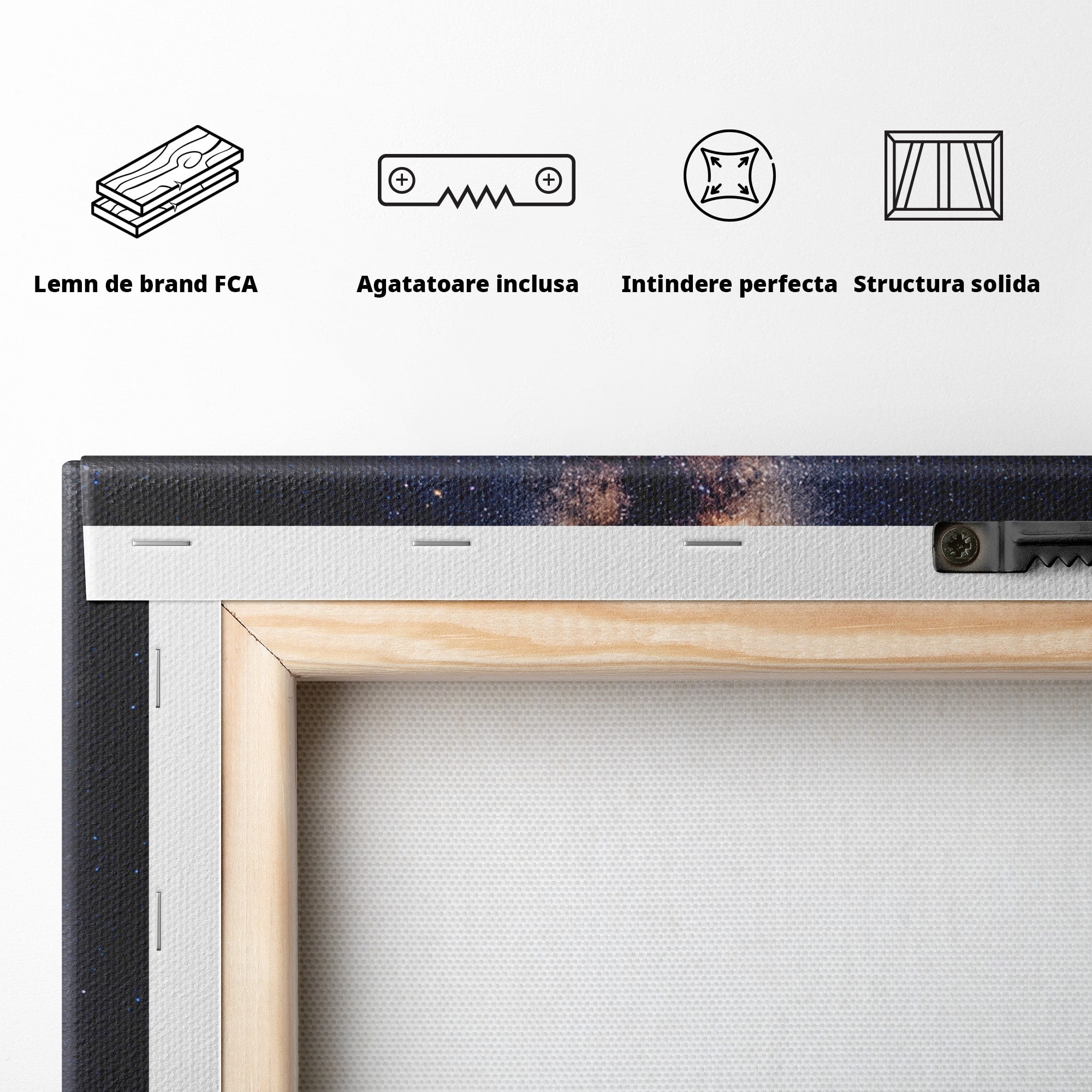 Tablou Canvas Premium LuxCanva® S1008, Casa Zburatoare, Casa, Noapte, Cer Instelat, Fantezie, Living, Culori Vibrante