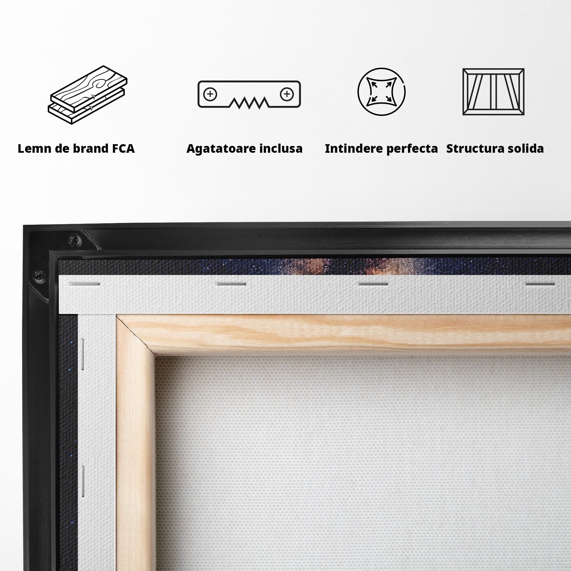 Tablou Canvas Premium LuxCanva® S1008, Casa Zburatoare, Casa, Noapte, Cer Instelat, Fantezie, Living, Culori Vibrante
