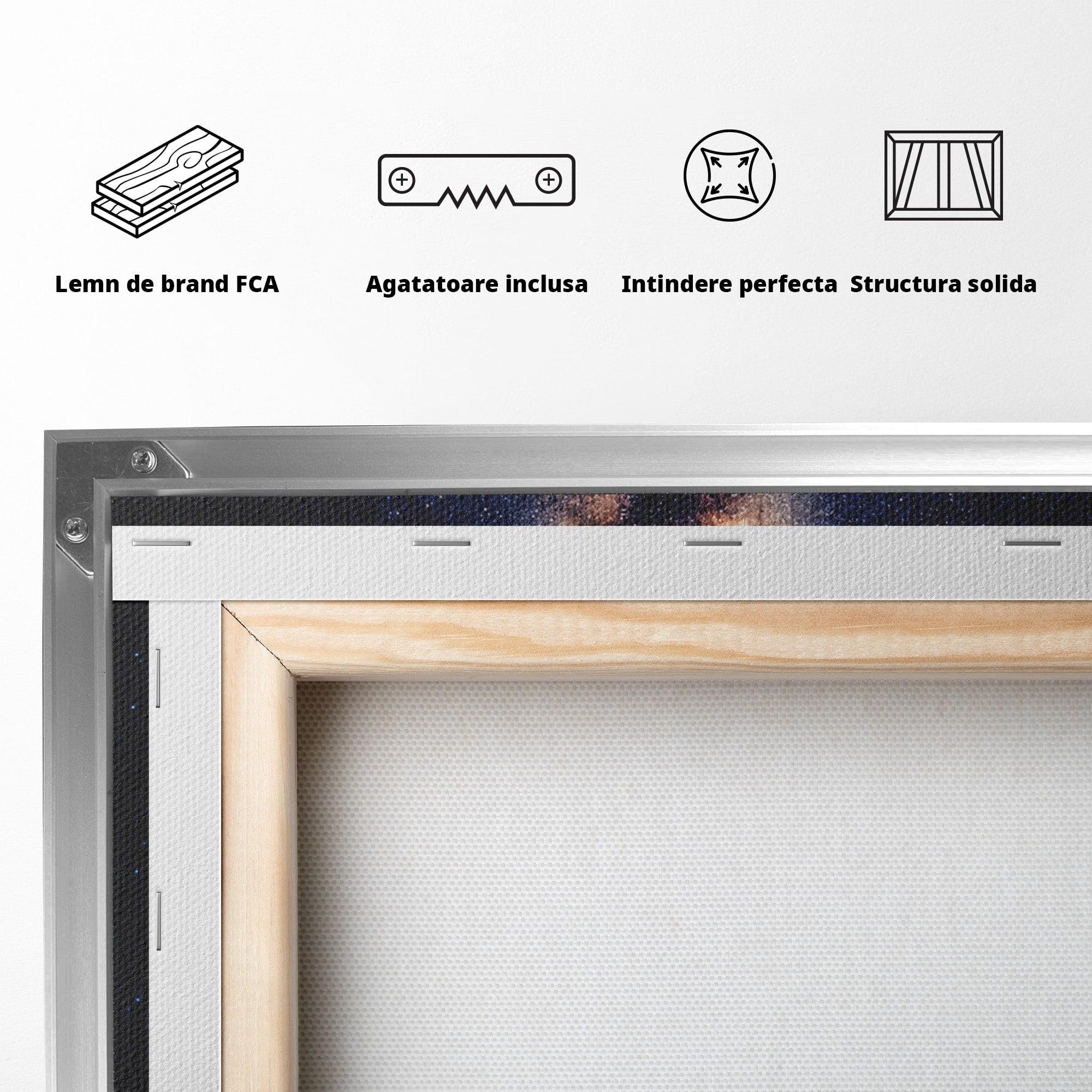 Tablou Canvas Premium LuxCanva® S1008, Casa Zburatoare, Casa, Noapte, Cer Instelat, Fantezie, Living, Culori Vibrante
