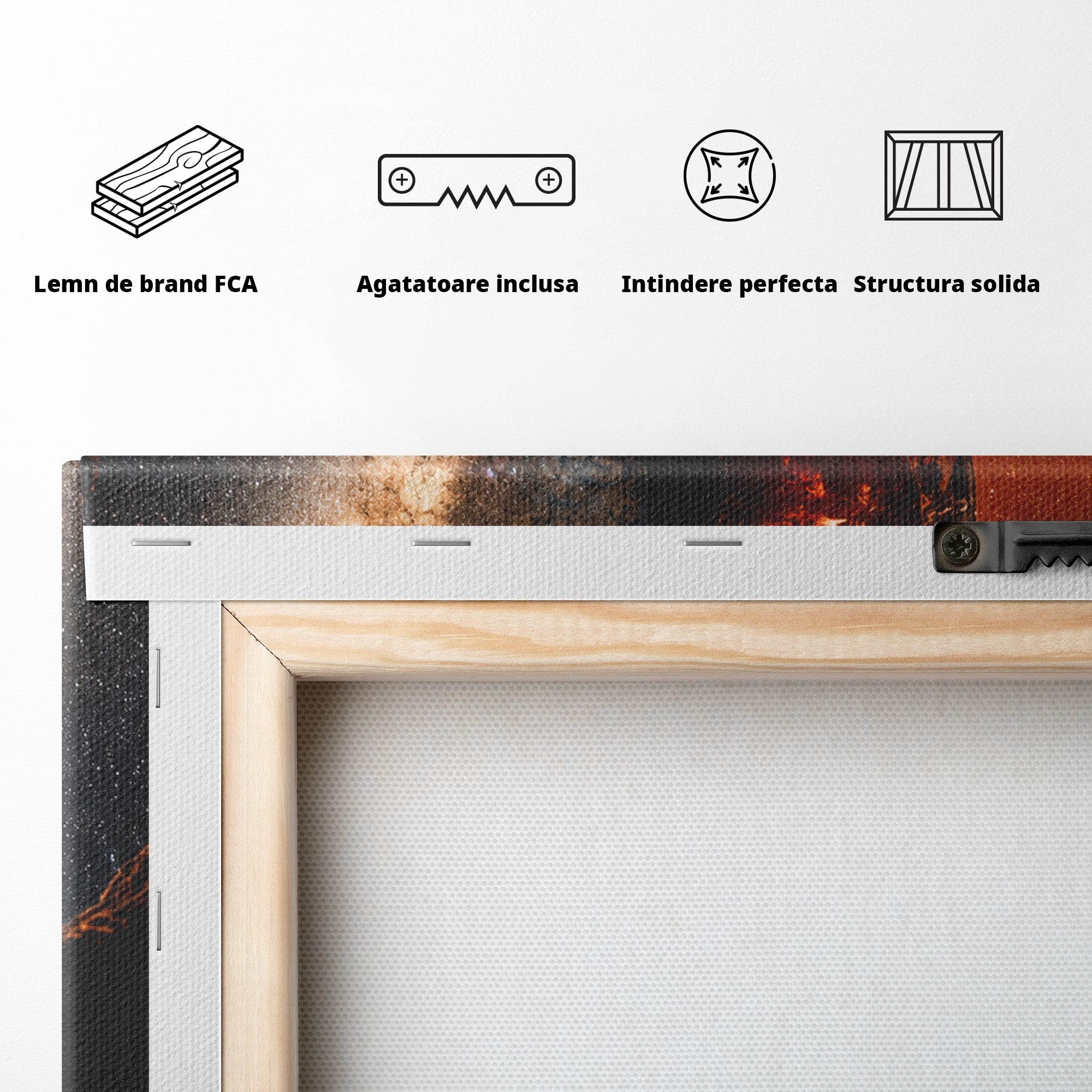 Tablou Canvas Premium LuxCanva® S1009, Calatoria Cosmica, Balon, Univers, Explorare, Fantezie, Living, Culori Vibrante