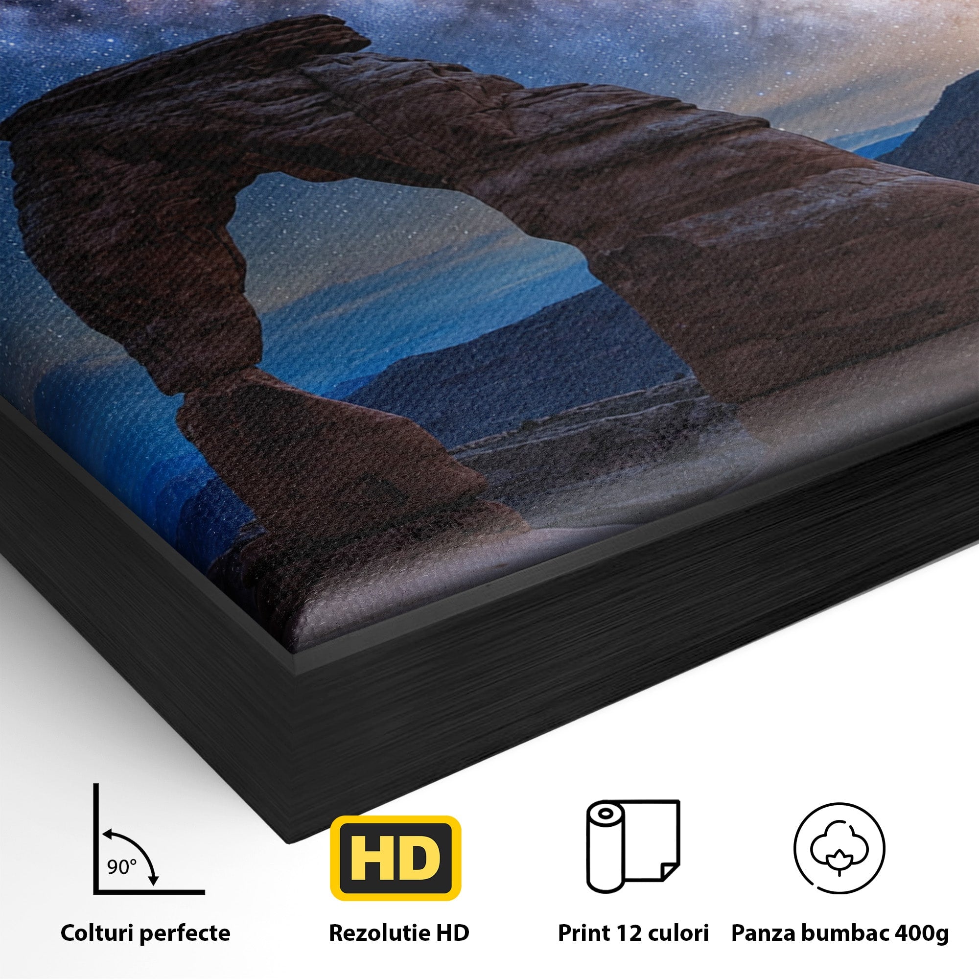 Tablou Canvas Premium LuxCanva® S1011, Arcul Sub Calea Lactee, Arcul, Calea Lactee, Peisaj, Noapte, Living, Culori Vibrante