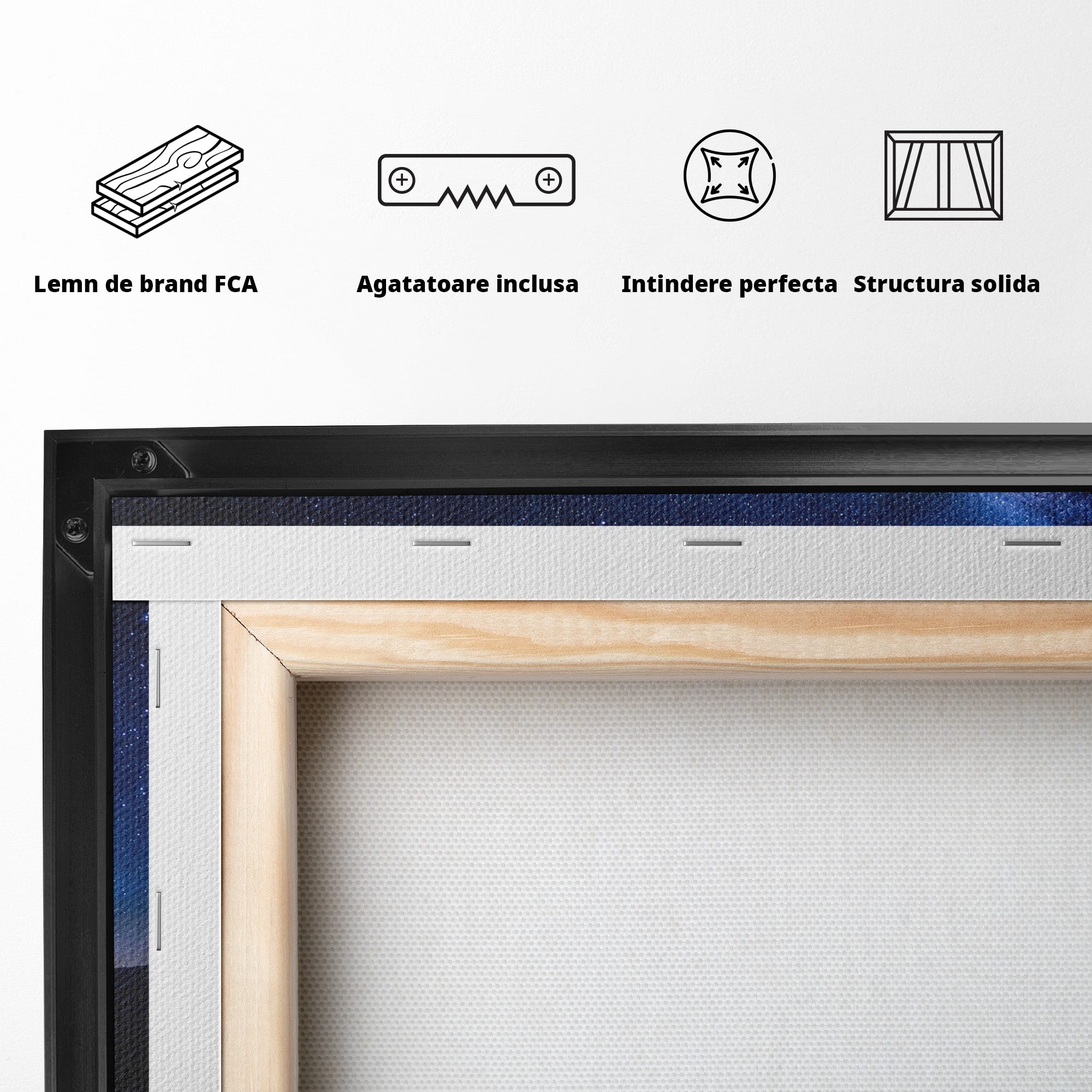 Tablou Canvas Premium LuxCanva® S1011, Arcul Sub Calea Lactee, Arcul, Calea Lactee, Peisaj, Noapte, Living, Culori Vibrante