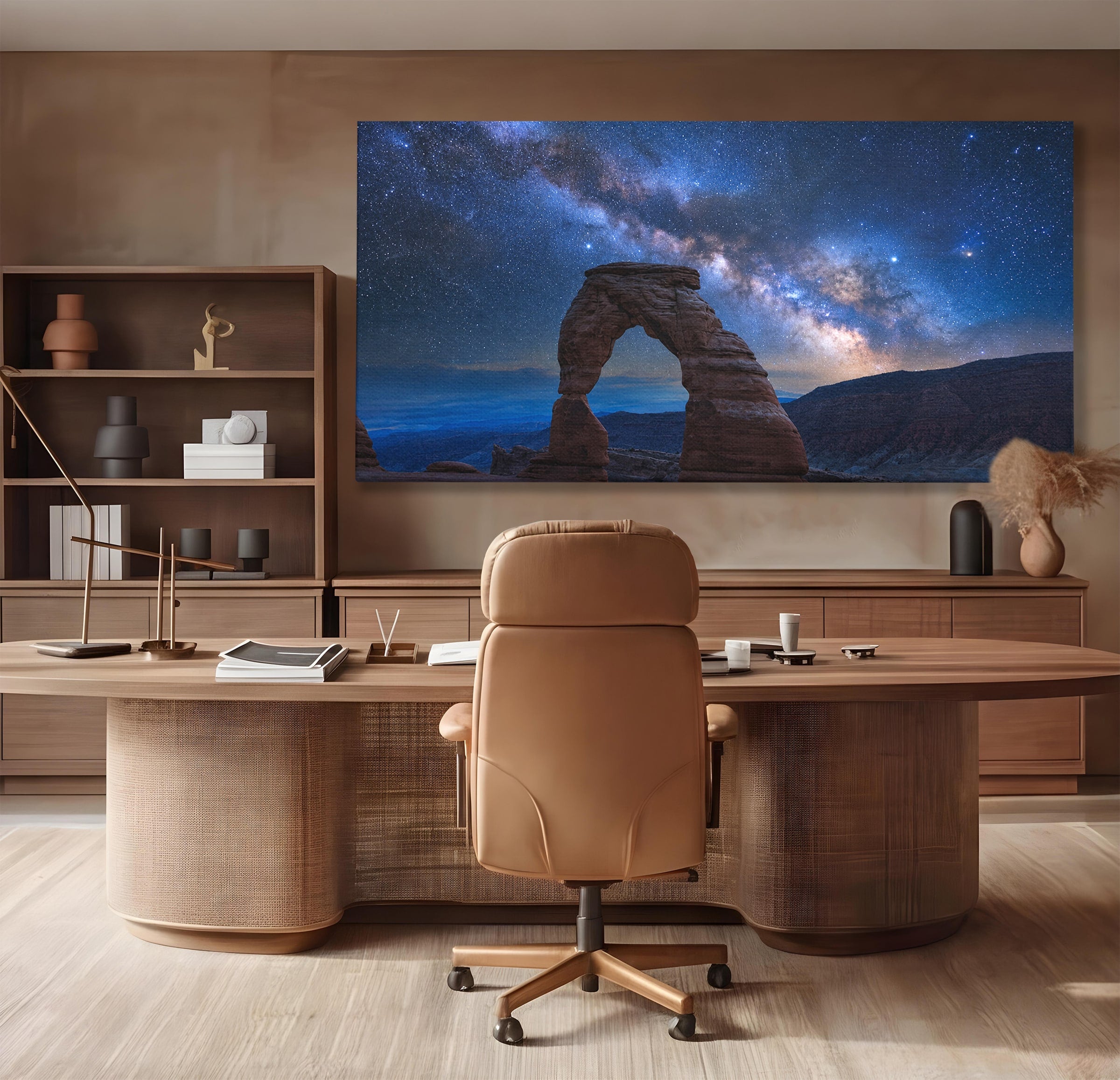 Tablou Canvas Premium LuxCanva® S1011, Arcul Sub Calea Lactee, Arcul, Calea Lactee, Peisaj, Noapte, Living, Culori Vibrante