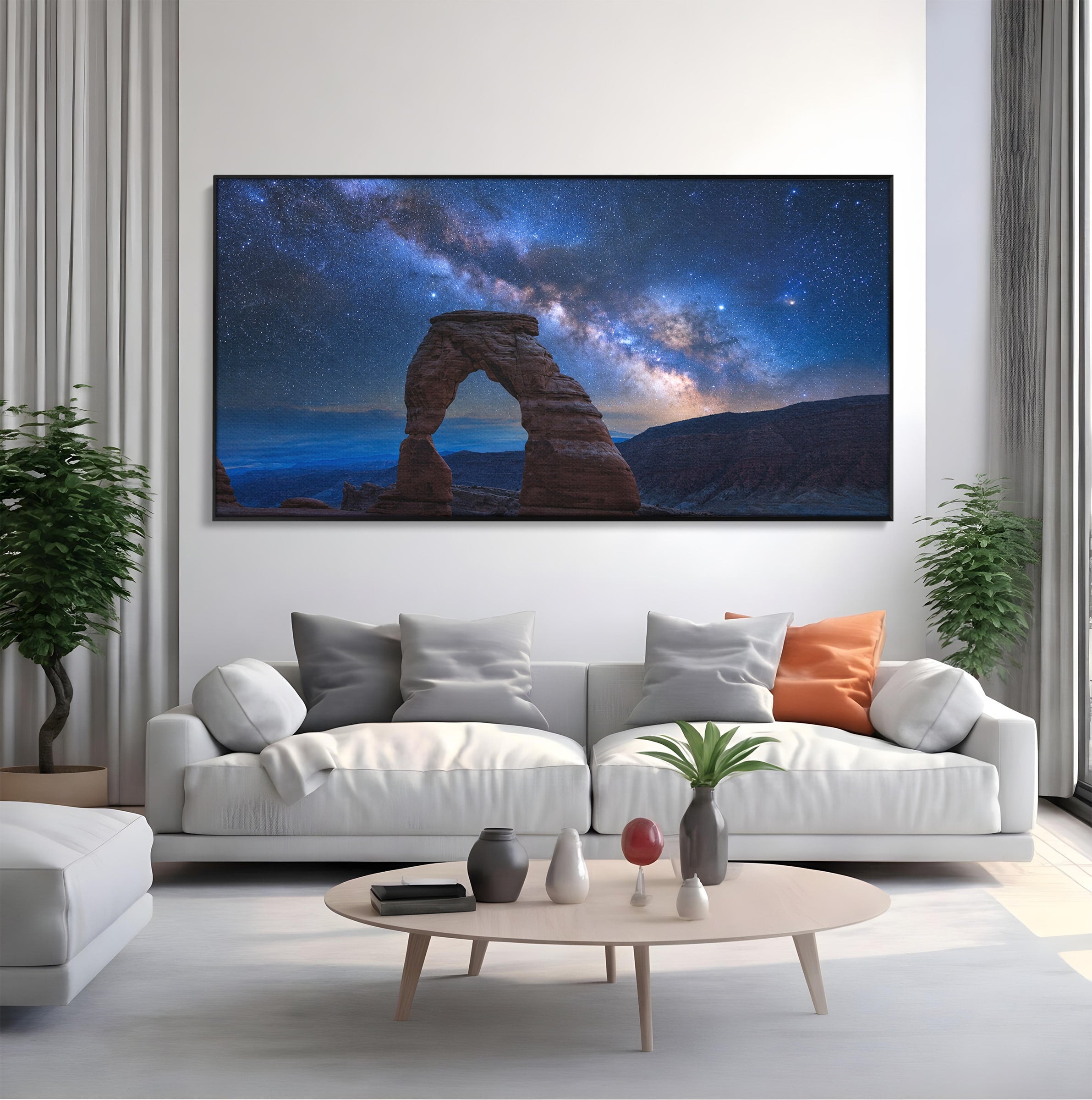 Tablou Canvas Premium LuxCanva® S1011, Arcul Sub Calea Lactee, Arcul, Calea Lactee, Peisaj, Noapte, Living, Culori Vibrante