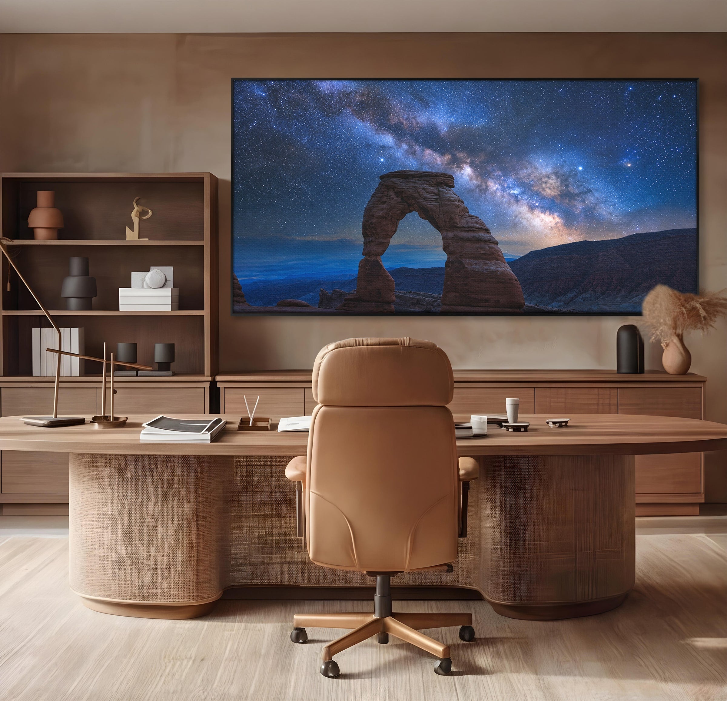 Tablou Canvas Premium LuxCanva® S1011, Arcul Sub Calea Lactee, Arcul, Calea Lactee, Peisaj, Noapte, Living, Culori Vibrante