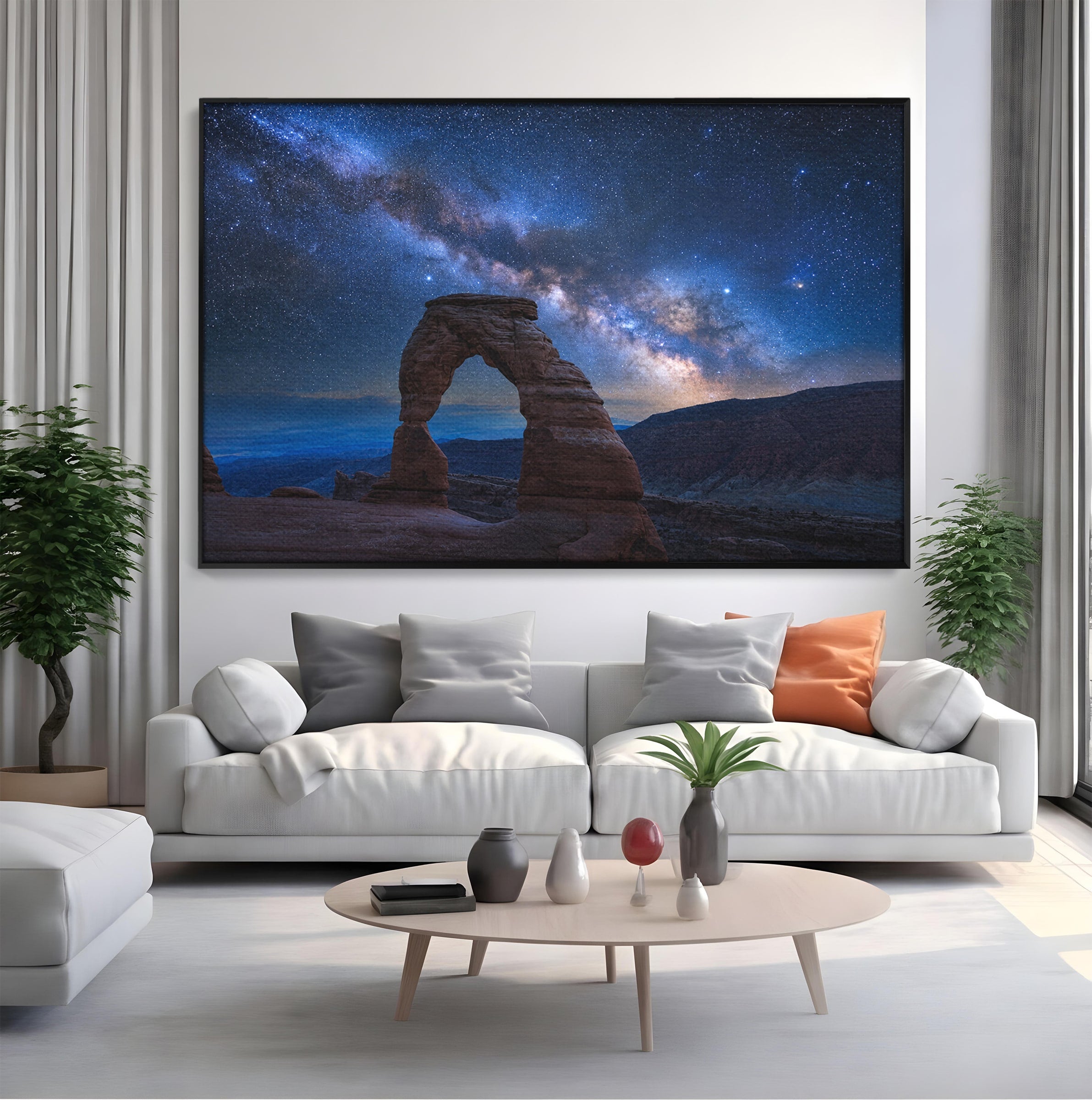 Tablou Canvas Premium LuxCanva® S1011, Arcul Sub Calea Lactee, Arcul, Calea Lactee, Peisaj, Noapte, Living, Culori Vibrante