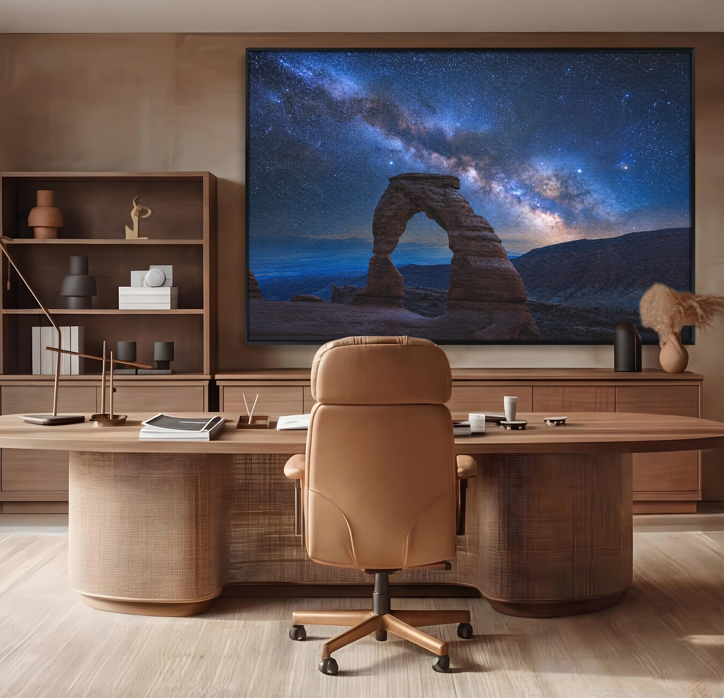 Tablou Canvas Premium LuxCanva® S1011, Arcul Sub Calea Lactee, Arcul, Calea Lactee, Peisaj, Noapte, Living, Culori Vibrante