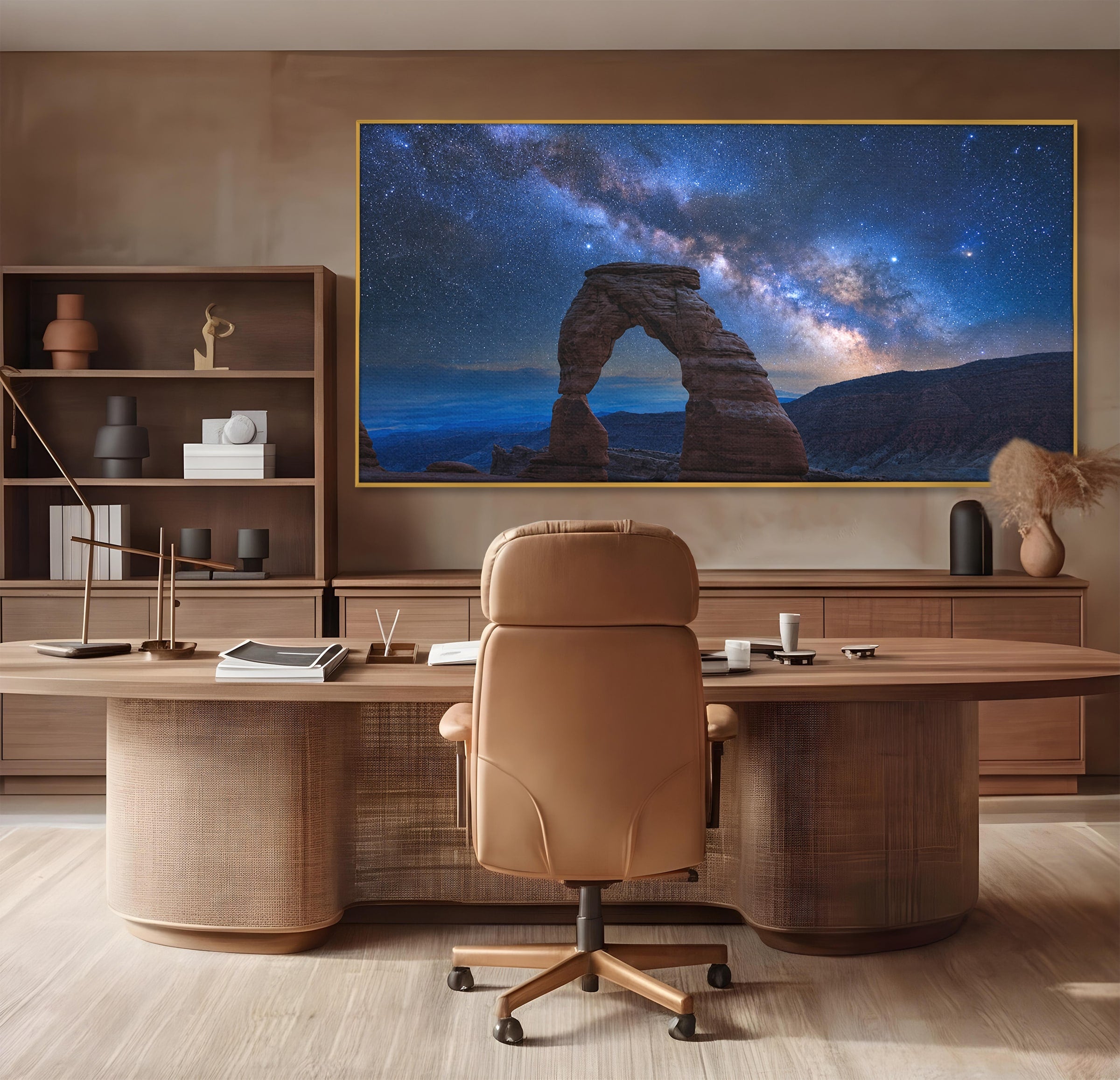 Tablou Canvas Premium LuxCanva® S1011, Arcul Sub Calea Lactee, Arcul, Calea Lactee, Peisaj, Noapte, Living, Culori Vibrante