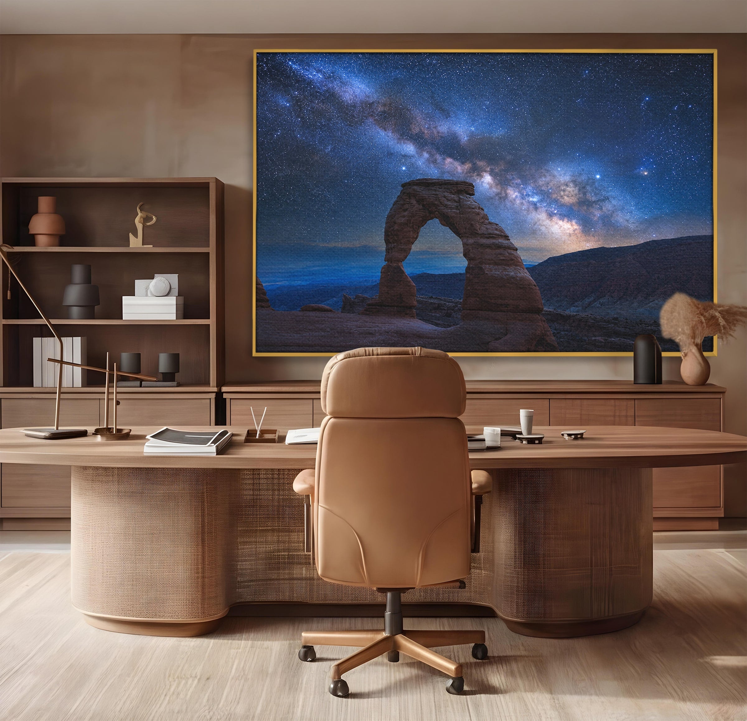 Tablou Canvas Premium LuxCanva® S1011, Arcul Sub Calea Lactee, Arcul, Calea Lactee, Peisaj, Noapte, Living, Culori Vibrante