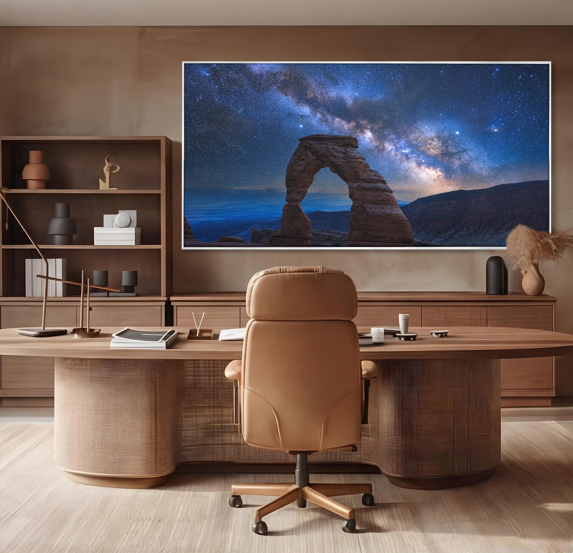 Tablou Canvas Premium LuxCanva® S1011, Arcul Sub Calea Lactee, Arcul, Calea Lactee, Peisaj, Noapte, Living, Culori Vibrante