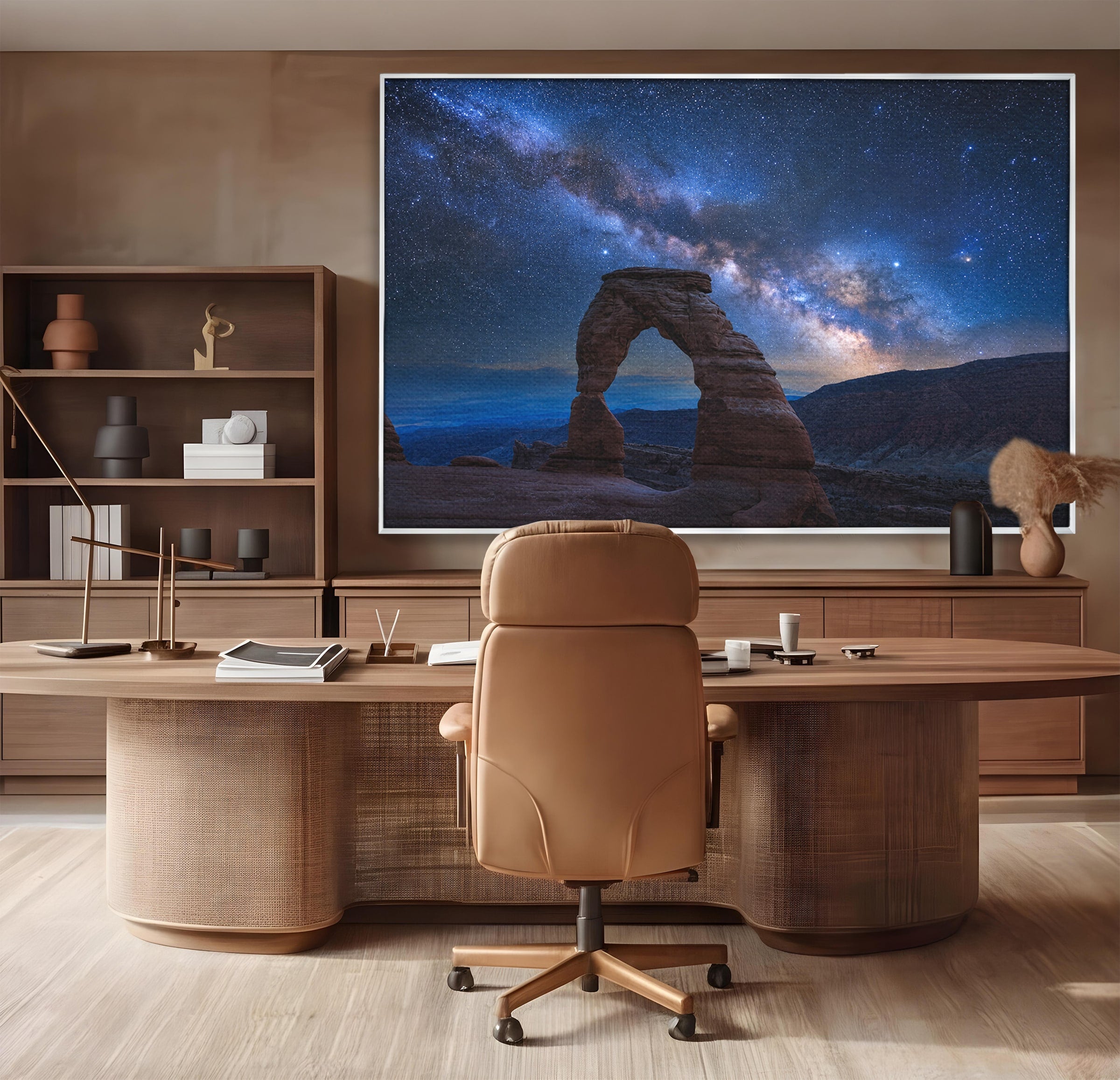 Tablou Canvas Premium LuxCanva® S1011, Arcul Sub Calea Lactee, Arcul, Calea Lactee, Peisaj, Noapte, Living, Culori Vibrante