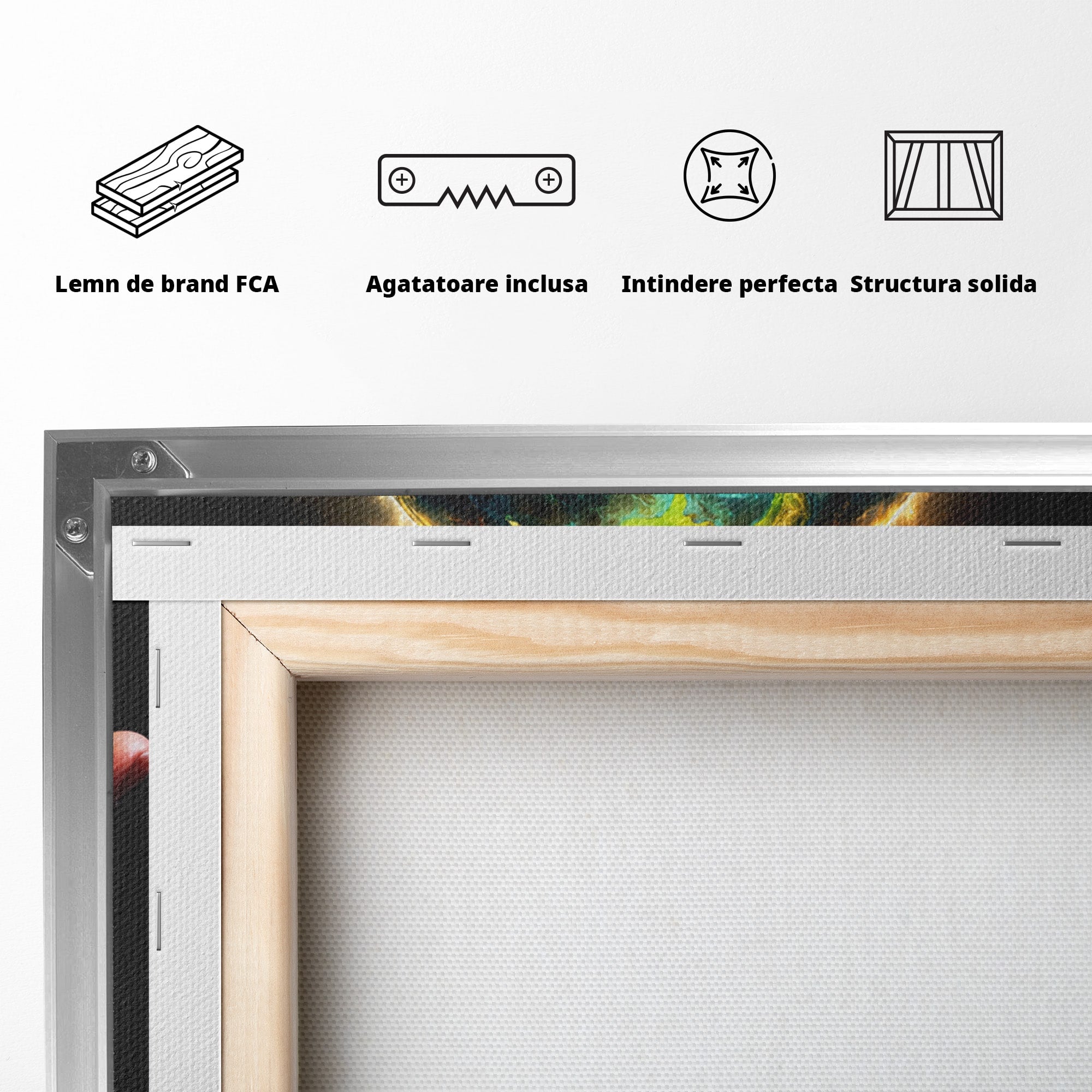 Tablou Canvas Premium LuxCanva® S1012, Pamantul In Flacari, Pamant, Foc, Mana, Arta Conceptuala, Living, Dormitor, Culori Vibrante