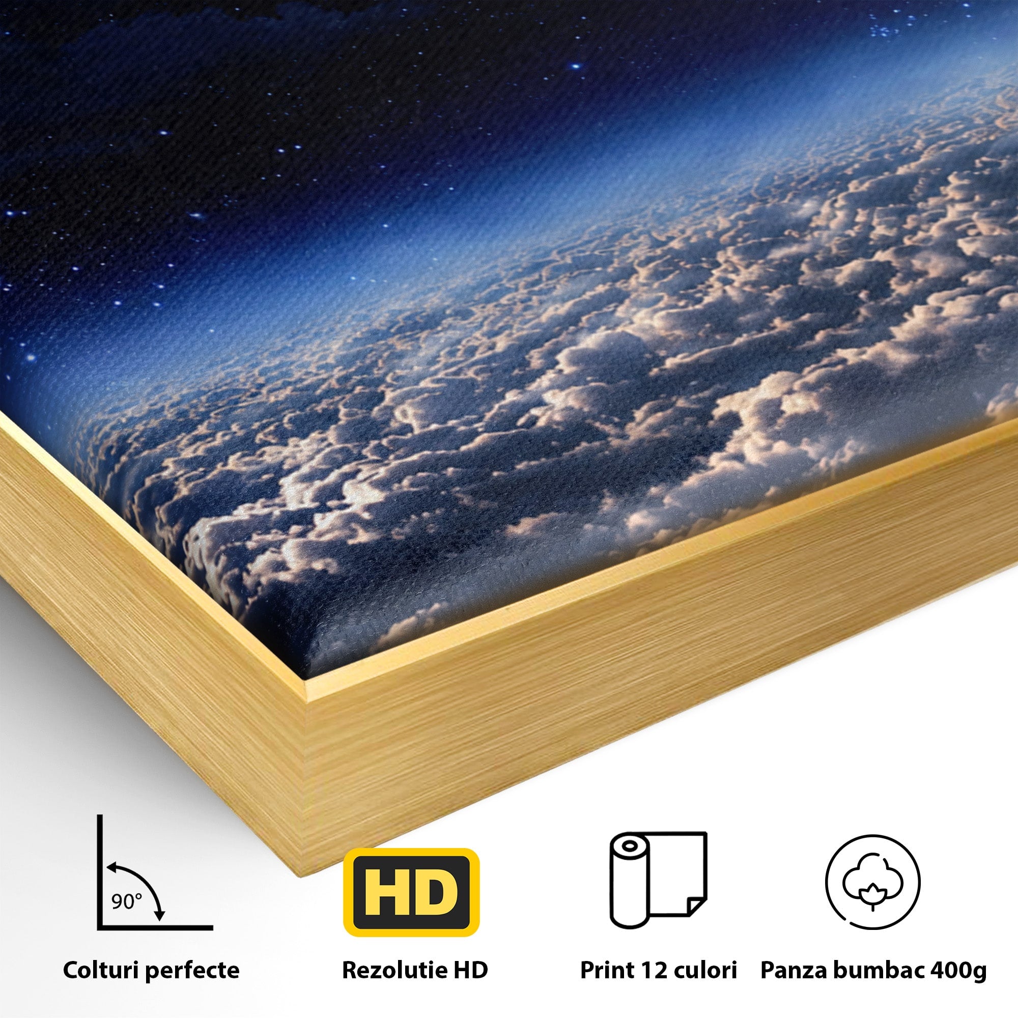 Tablou Canvas Premium LuxCanva® S1014, Constelatie Deasupra Norilor, Constelatie, Nori, Noapte, Cer, Dormitor, Culori Vibrante
