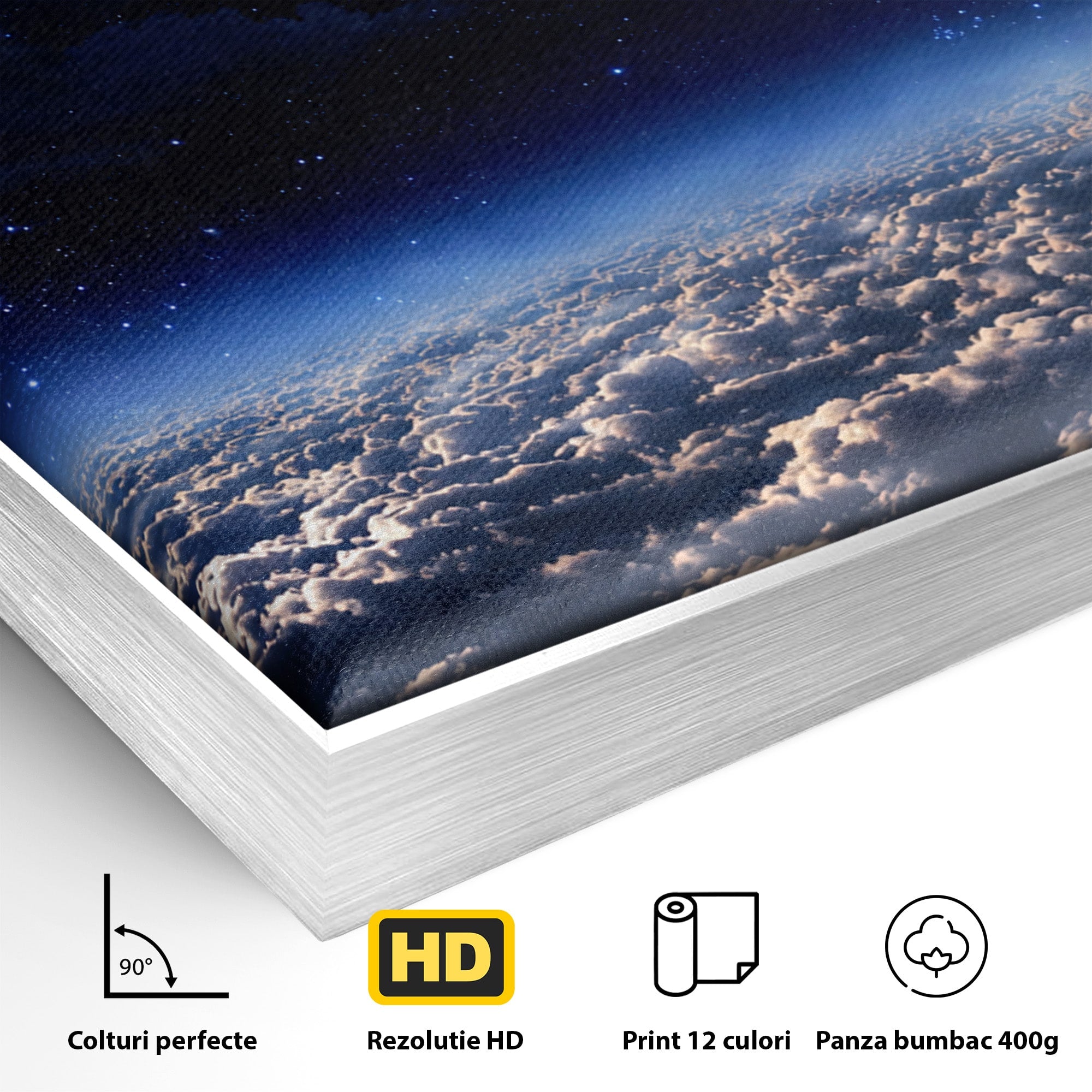 Tablou Canvas Premium LuxCanva® S1014, Constelatie Deasupra Norilor, Constelatie, Nori, Noapte, Cer, Dormitor, Culori Vibrante