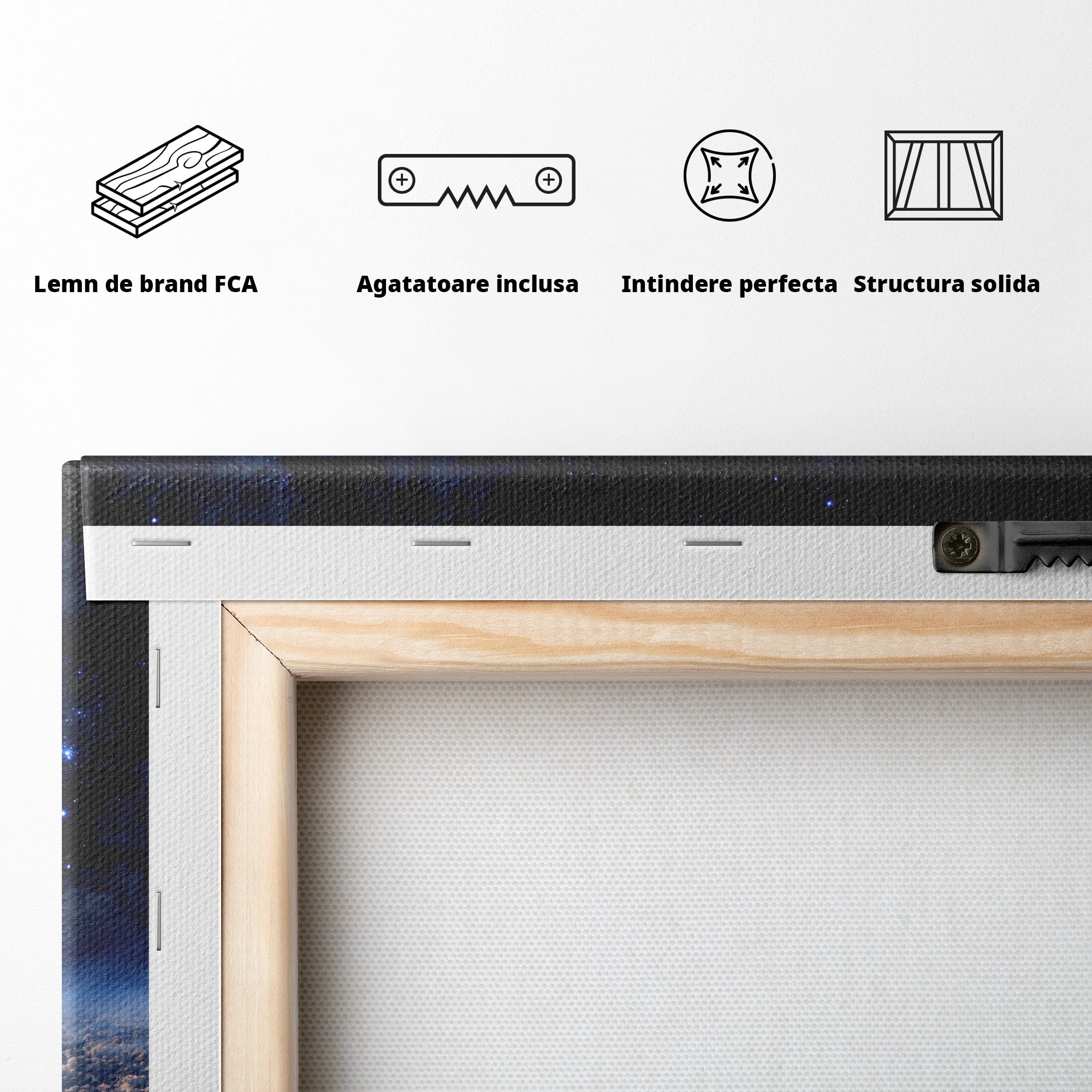Tablou Canvas Premium LuxCanva® S1014, Constelatie Deasupra Norilor, Constelatie, Nori, Noapte, Cer, Dormitor, Culori Vibrante