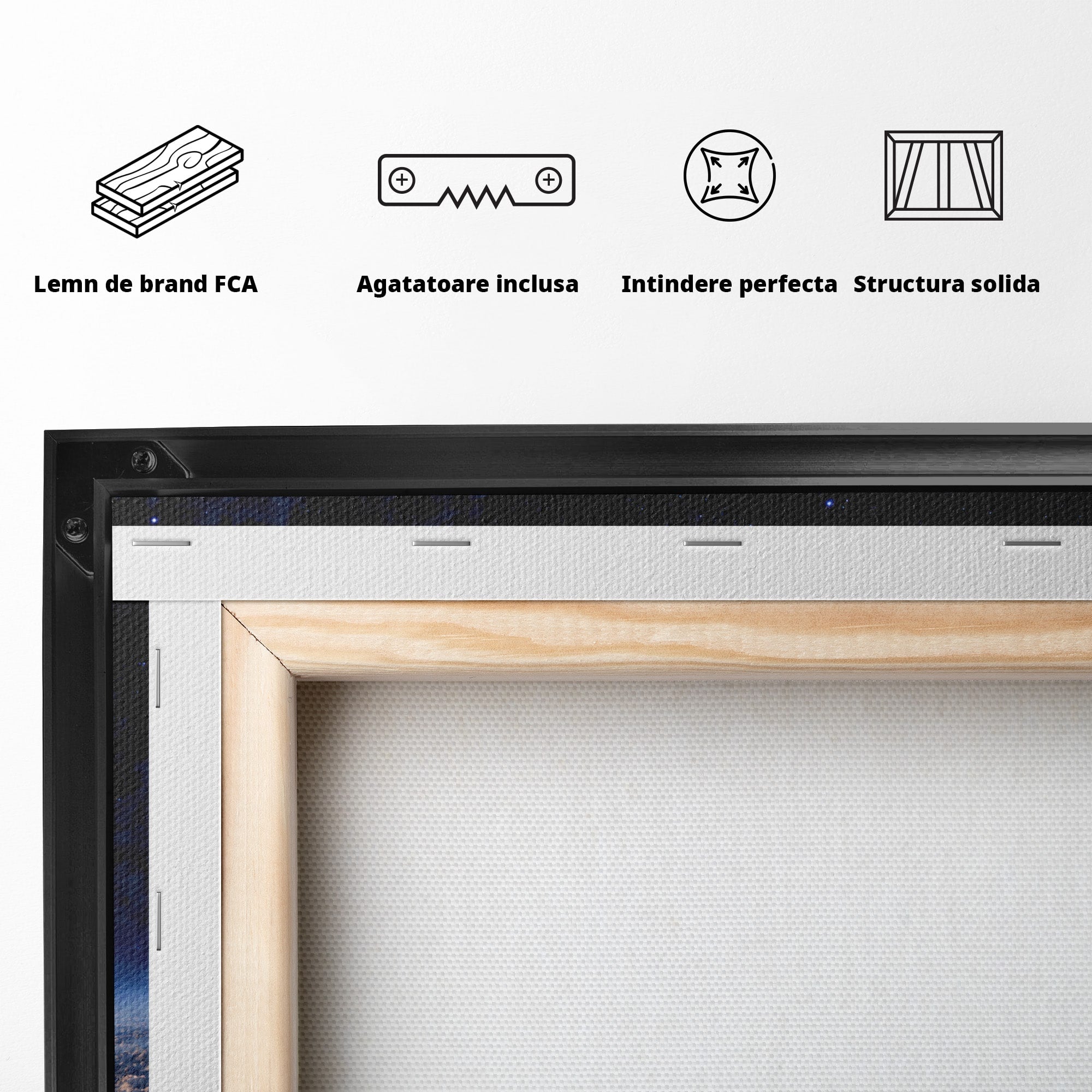 Tablou Canvas Premium LuxCanva® S1014, Constelatie Deasupra Norilor, Constelatie, Nori, Noapte, Cer, Dormitor, Culori Vibrante