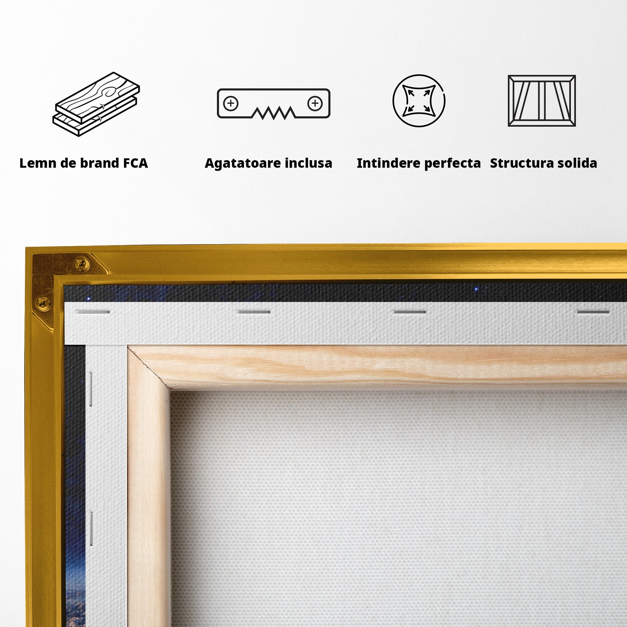 Tablou Canvas Premium LuxCanva® S1014, Constelatie Deasupra Norilor, Constelatie, Nori, Noapte, Cer, Dormitor, Culori Vibrante