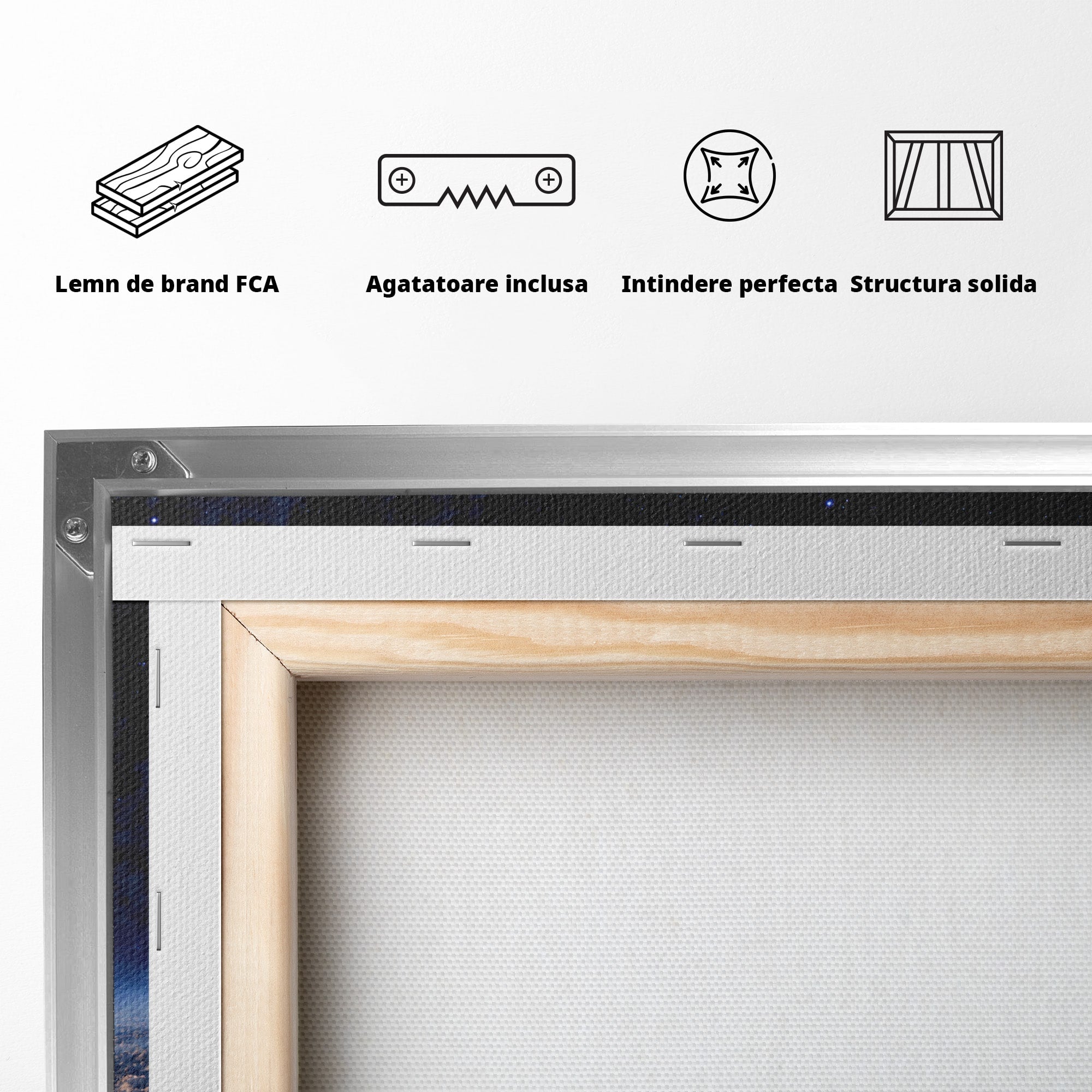 Tablou Canvas Premium LuxCanva® S1014, Constelatie Deasupra Norilor, Constelatie, Nori, Noapte, Cer, Dormitor, Culori Vibrante