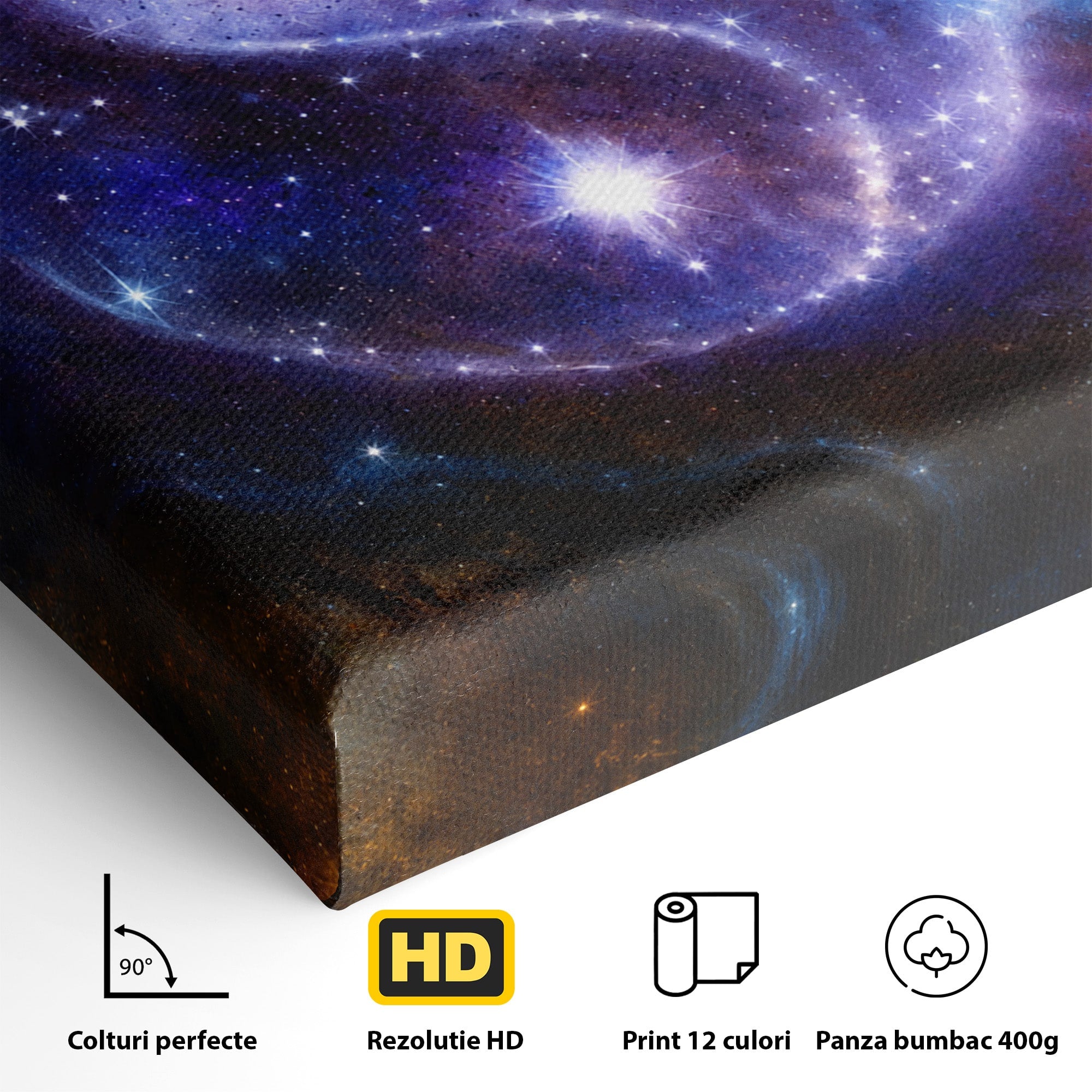 Tablou Canvas Premium LuxCanva® S1016, Universul Yin Yang, Univers, Yin Yang, Galaxie, Cosmos, Dormitor, Meditatie, Culori Vibrante