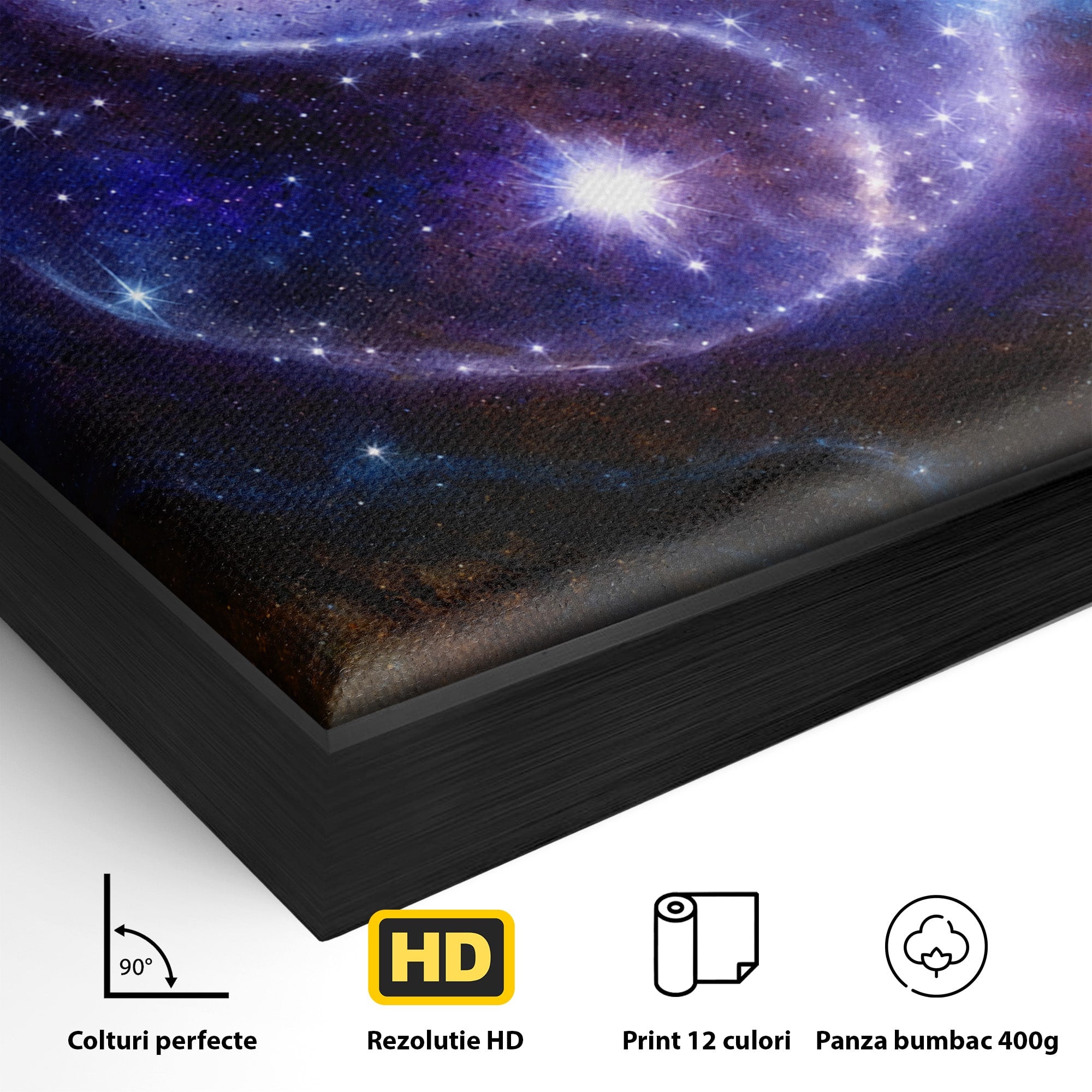 Tablou Canvas Premium LuxCanva® S1016, Universul Yin Yang, Univers, Yin Yang, Galaxie, Cosmos, Dormitor, Meditatie, Culori Vibrante