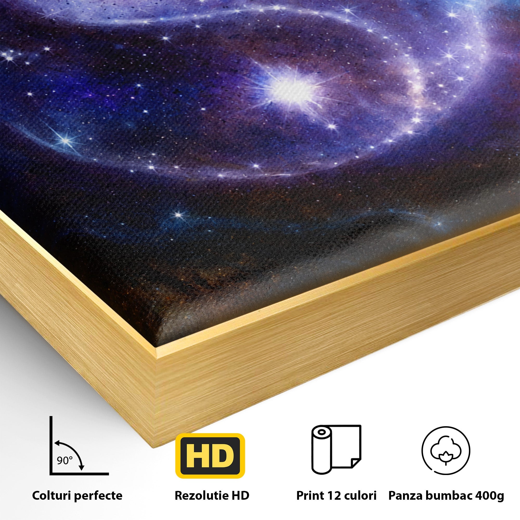 Tablou Canvas Premium LuxCanva® S1016, Universul Yin Yang, Univers, Yin Yang, Galaxie, Cosmos, Dormitor, Meditatie, Culori Vibrante
