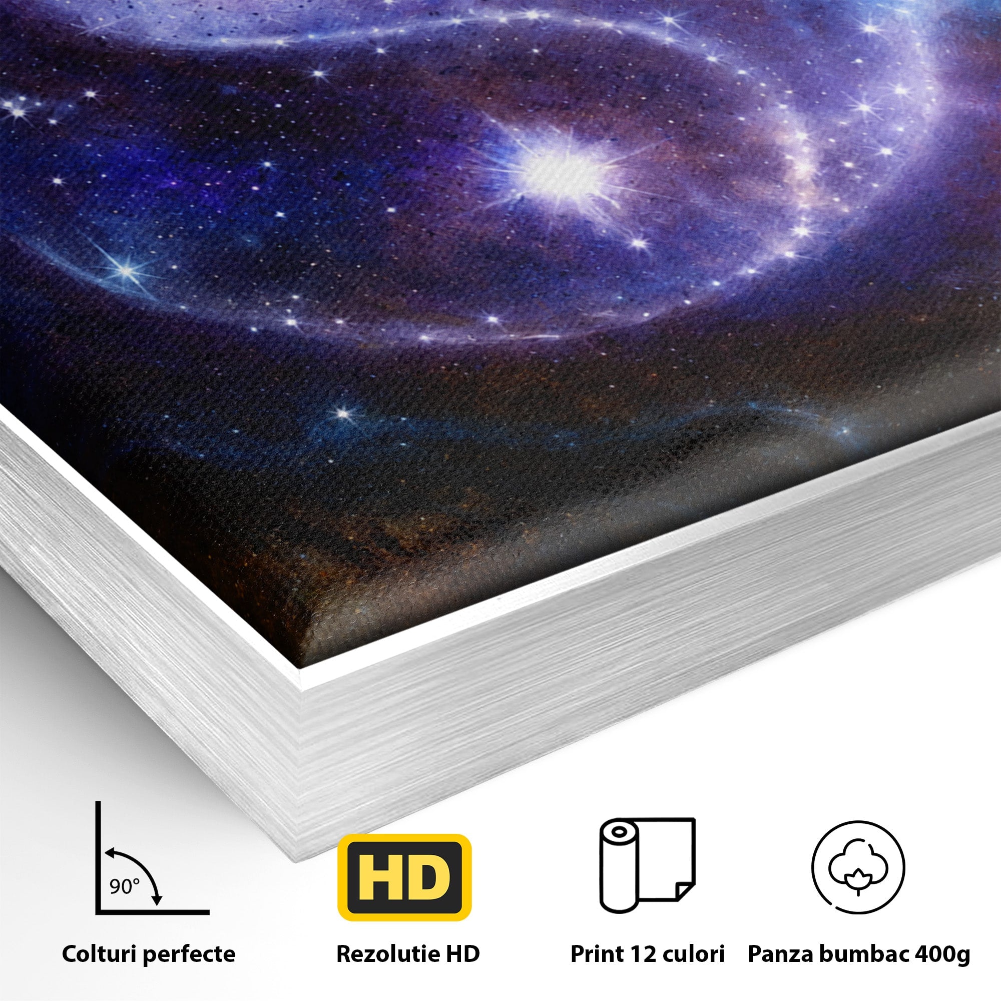 Tablou Canvas Premium LuxCanva® S1016, Universul Yin Yang, Univers, Yin Yang, Galaxie, Cosmos, Dormitor, Meditatie, Culori Vibrante